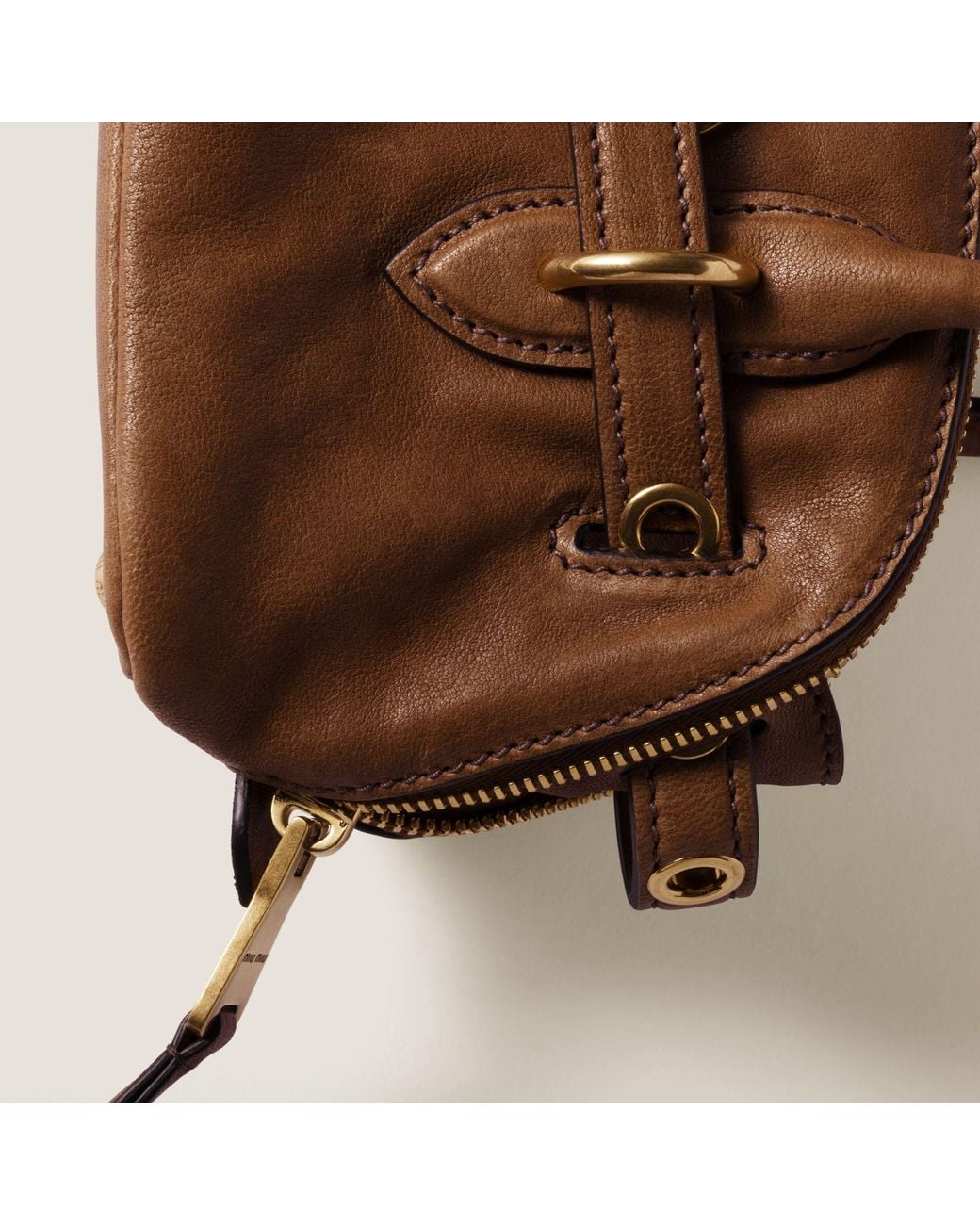 Miu Miu Brown Aventure Mini Shoulder Bag