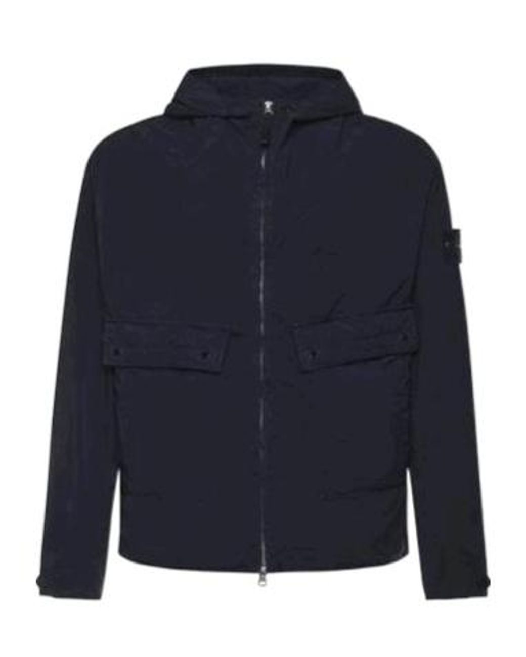 Stone Island Blue Zip-Up Hooded Jacket for men