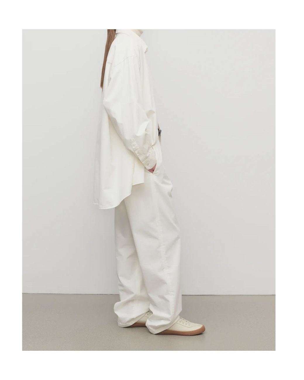 The Row White Neriah High-Waisted Tailored Pants