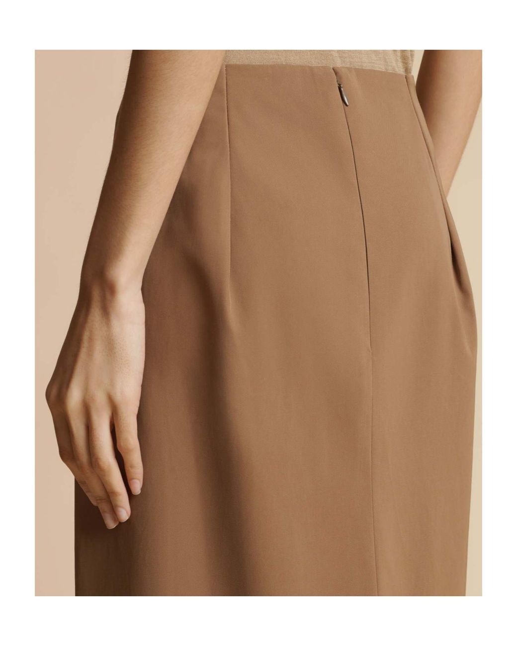 Khaite Natural Back Slit Skirt