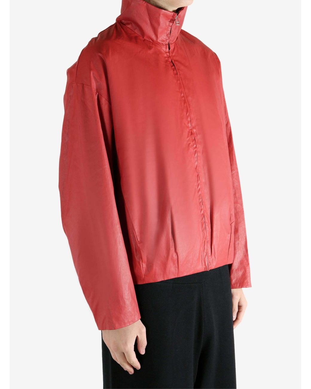Omar Afridi Red Stand-Up Collar Jacket for men