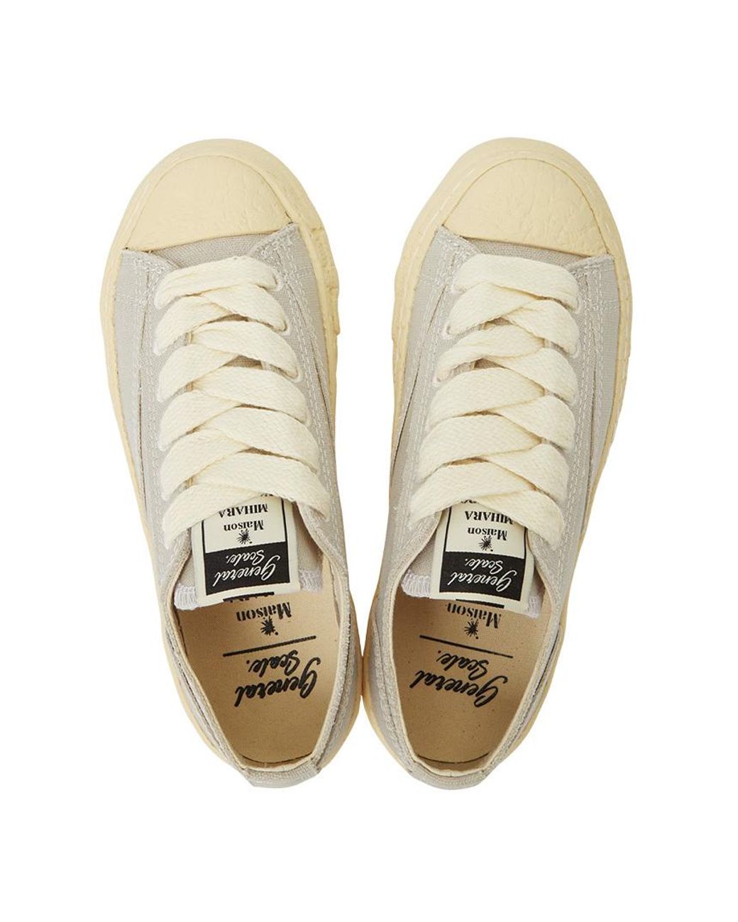 Maison Mihara Yasuhiro Natural Lace-Up Low-Top Sneakers for men