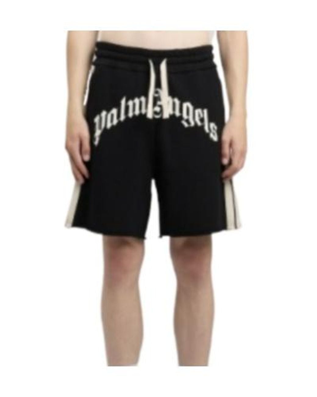 Palm Angels Black Drawstring Shorts for men