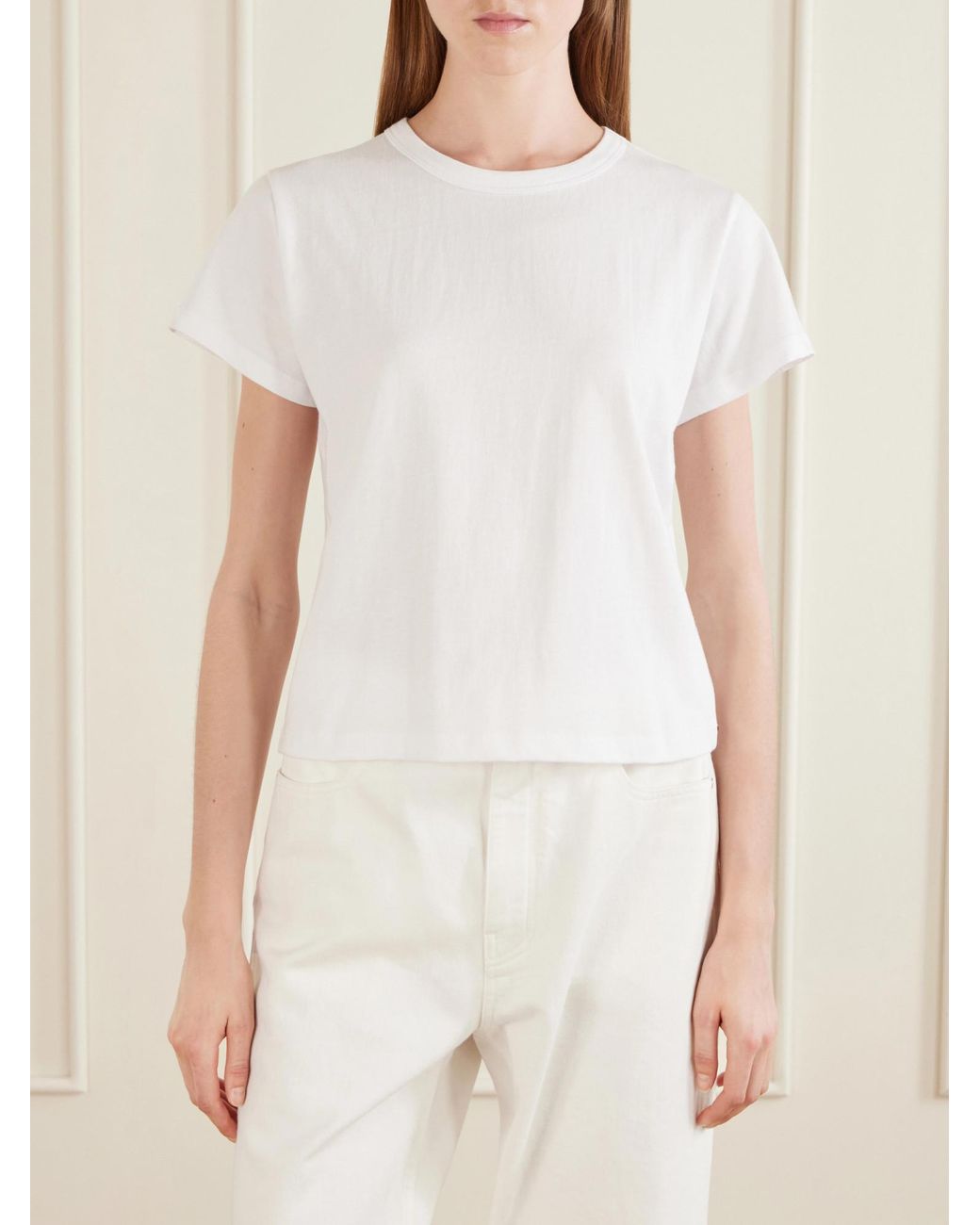 Leset White Cotton-Jersey T-Shirt