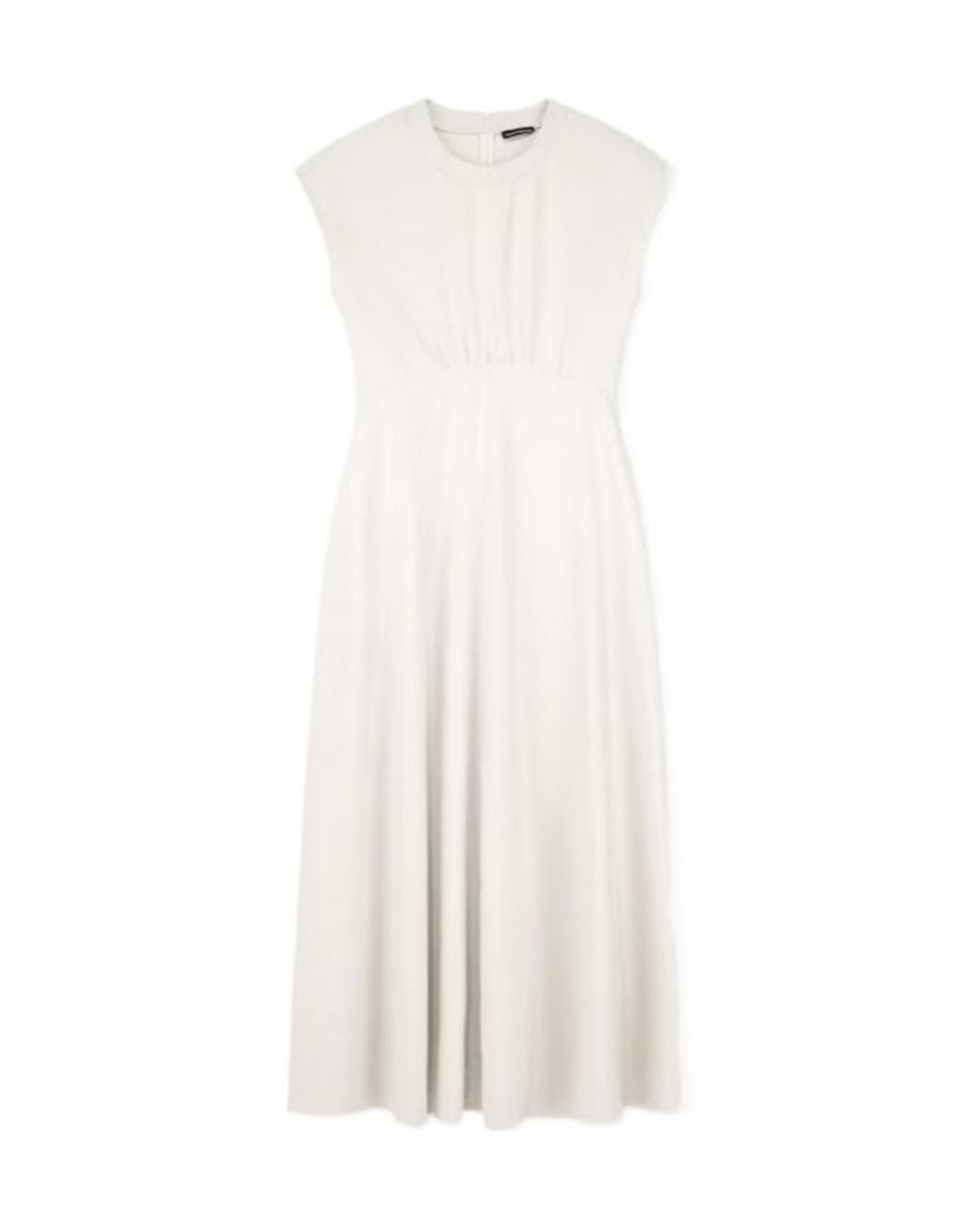 Emporio Armani White Empire-Line Cap-Sleeve Midi Dress