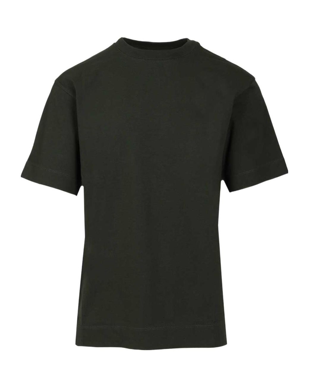 Dries Van Noten Black Cotton Crew Neck Short-Sleeved T-Shirt for men