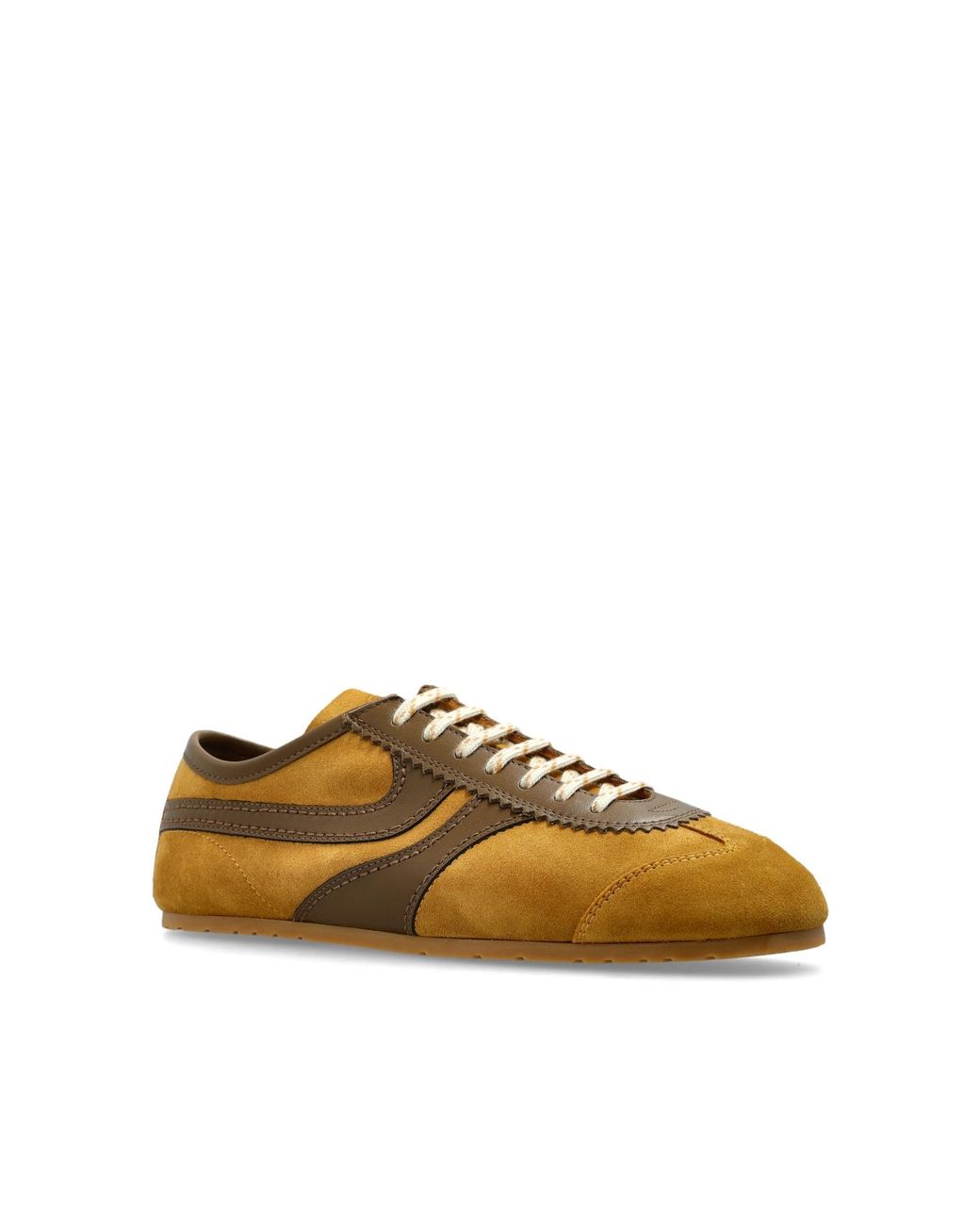 Dries Van Noten Brown Contrast Panel Low-Top Sneakers