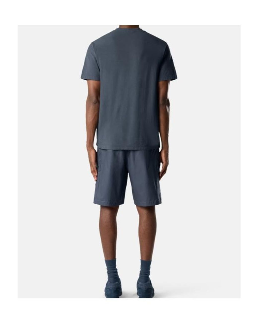 Stone Island Blue Logo Patch Crewneck T-Shirt for men
