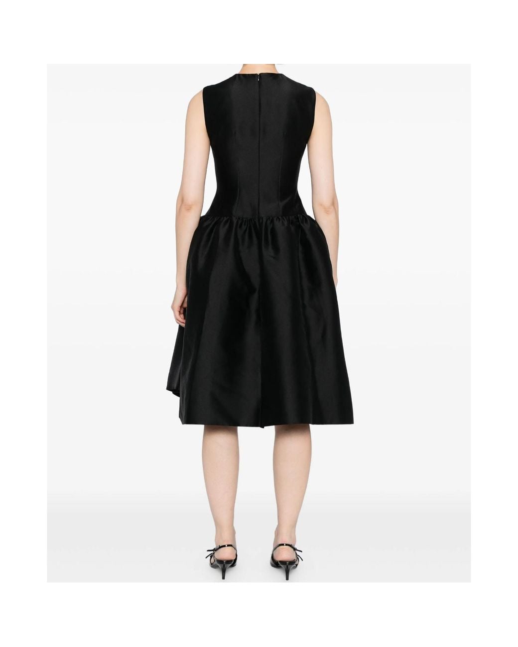 ShuShu/Tong Black Smocked-Panel Dress