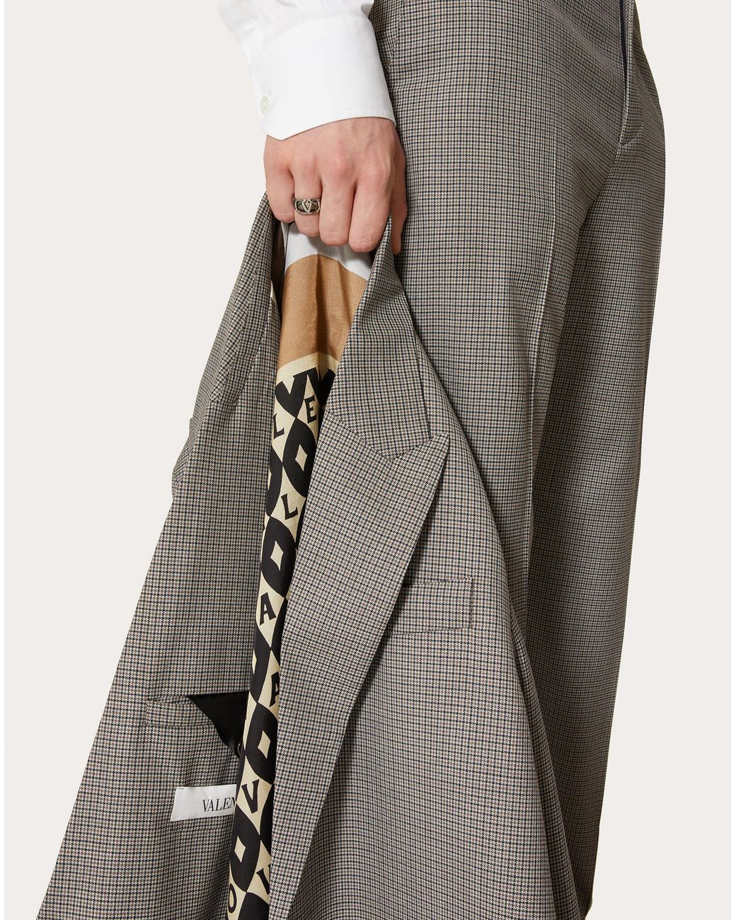 Valentino Gray Peak-Lapel Single-Breasted Blazer for men