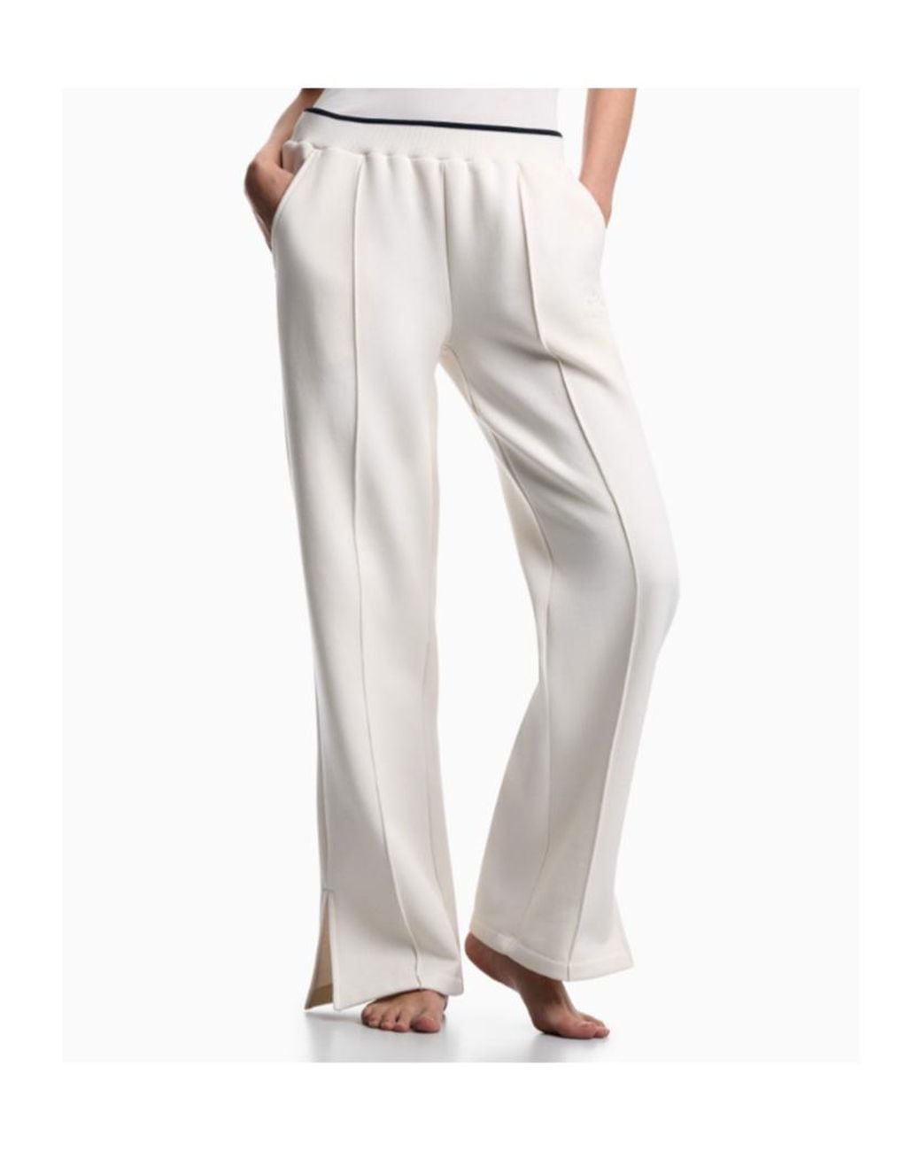 Emporio Armani Natural Logo-Embroidered Track Pants