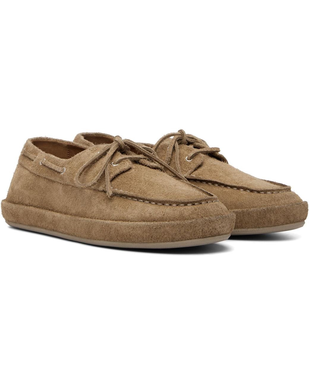 Marsèll Brown Scatopelle Suede Boat Shoes for men