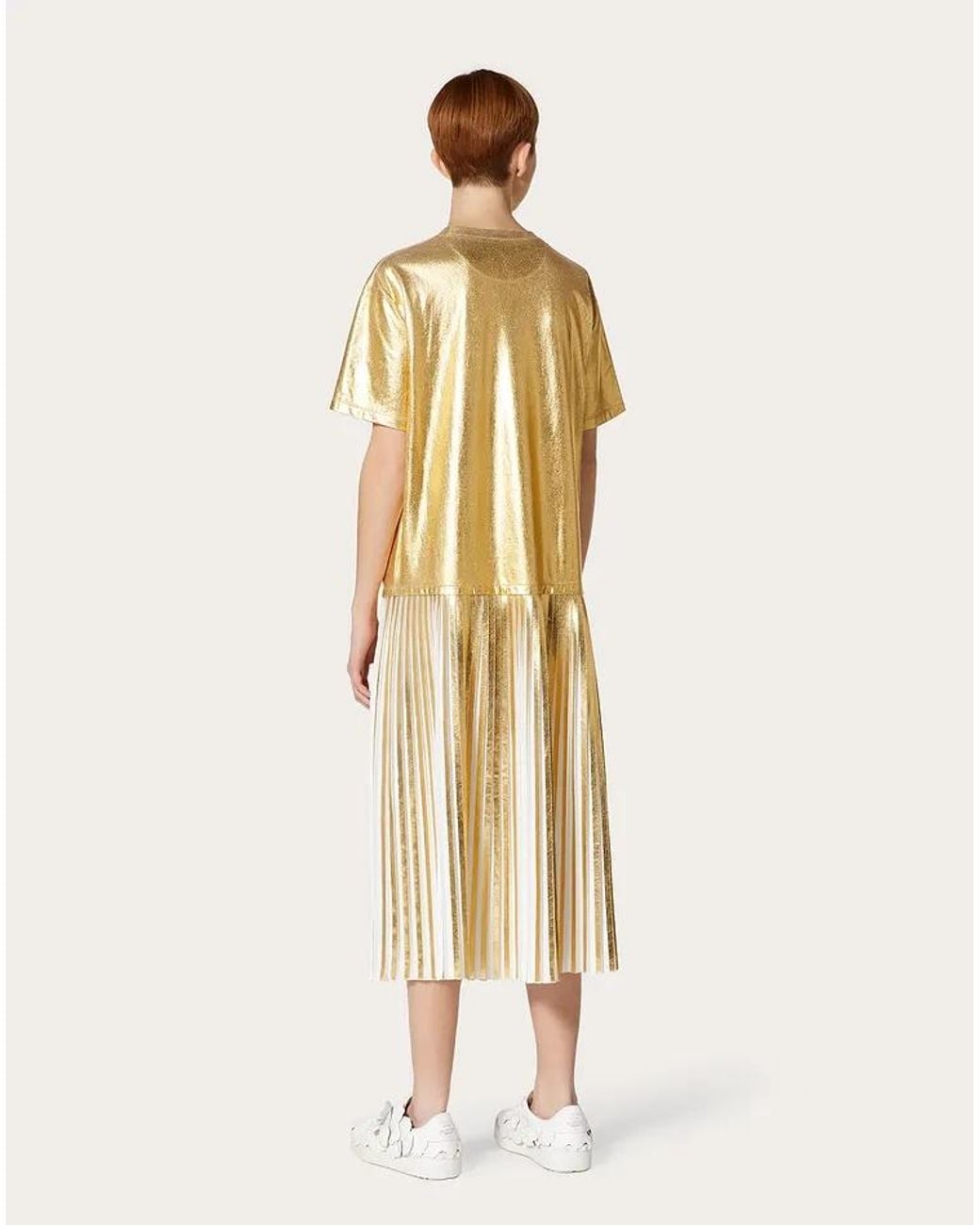 Valentino Metallic Kleid T-Shirt Dress
