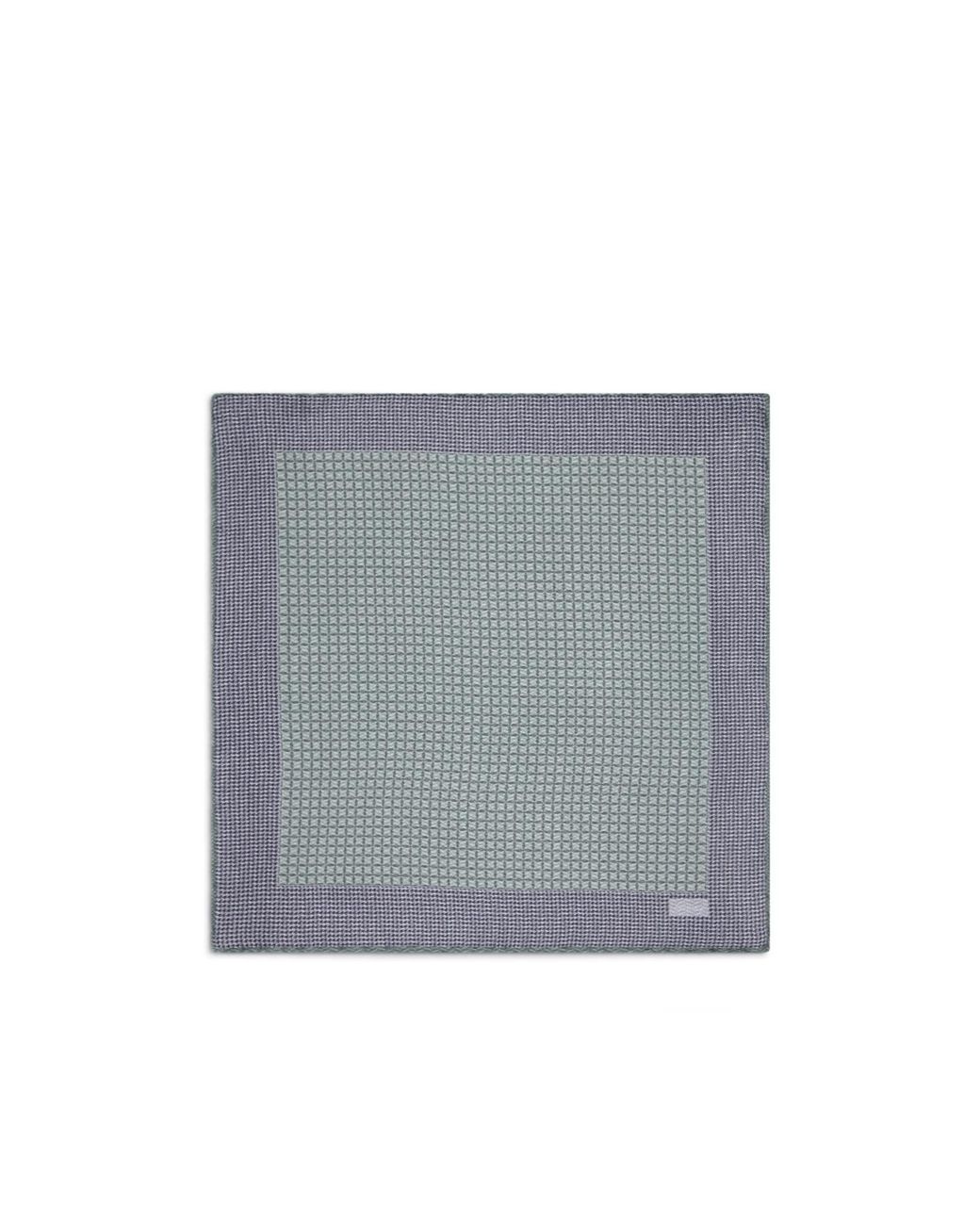 Brioni Gray Aqua And Micro Motif Silk Pocket Square for men