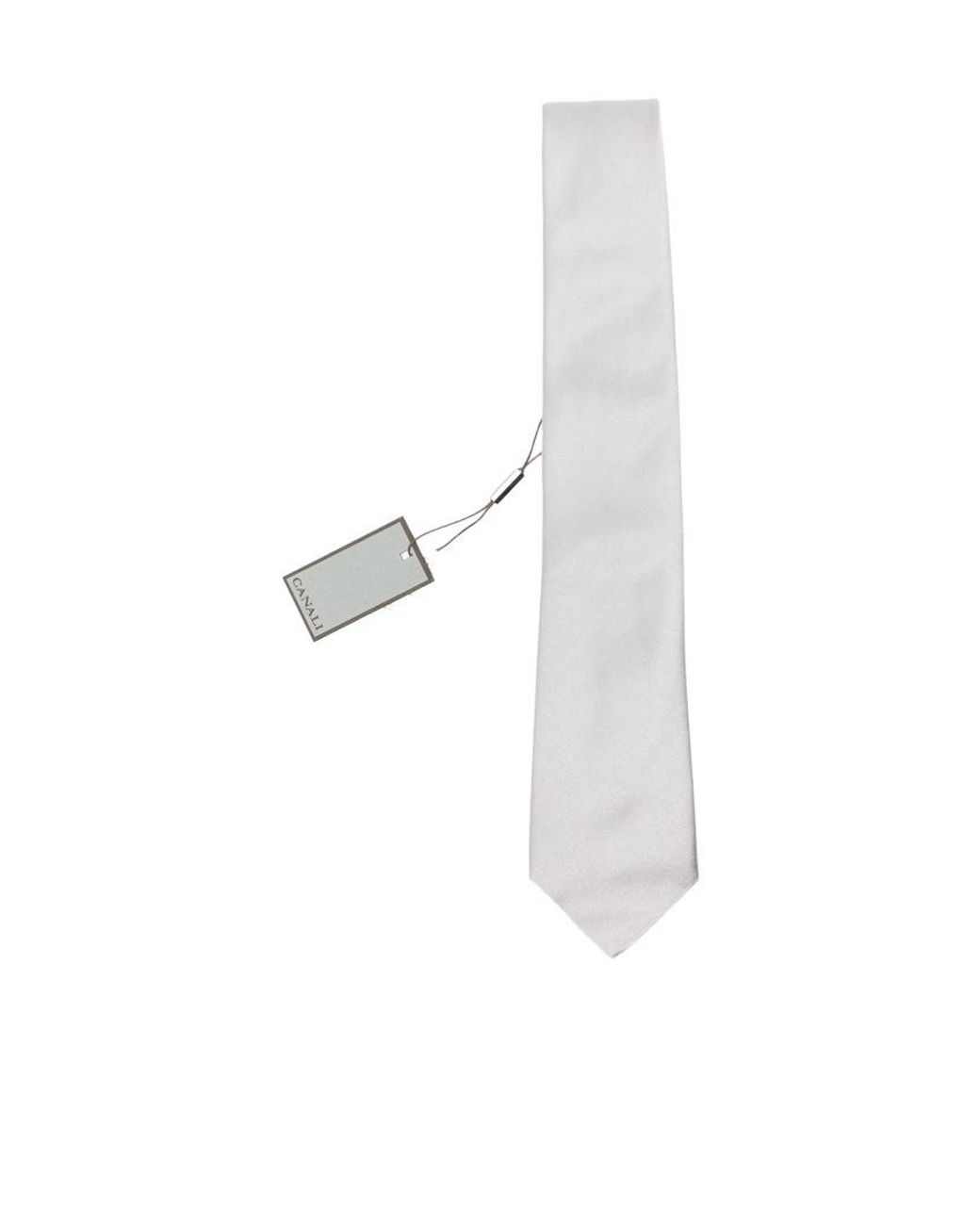 Canali White Pointed Tie for men