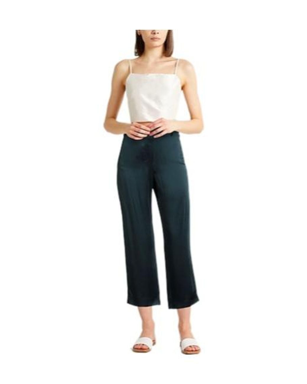 Max Mara Blue Solid-Colored Straight-Leg Pants