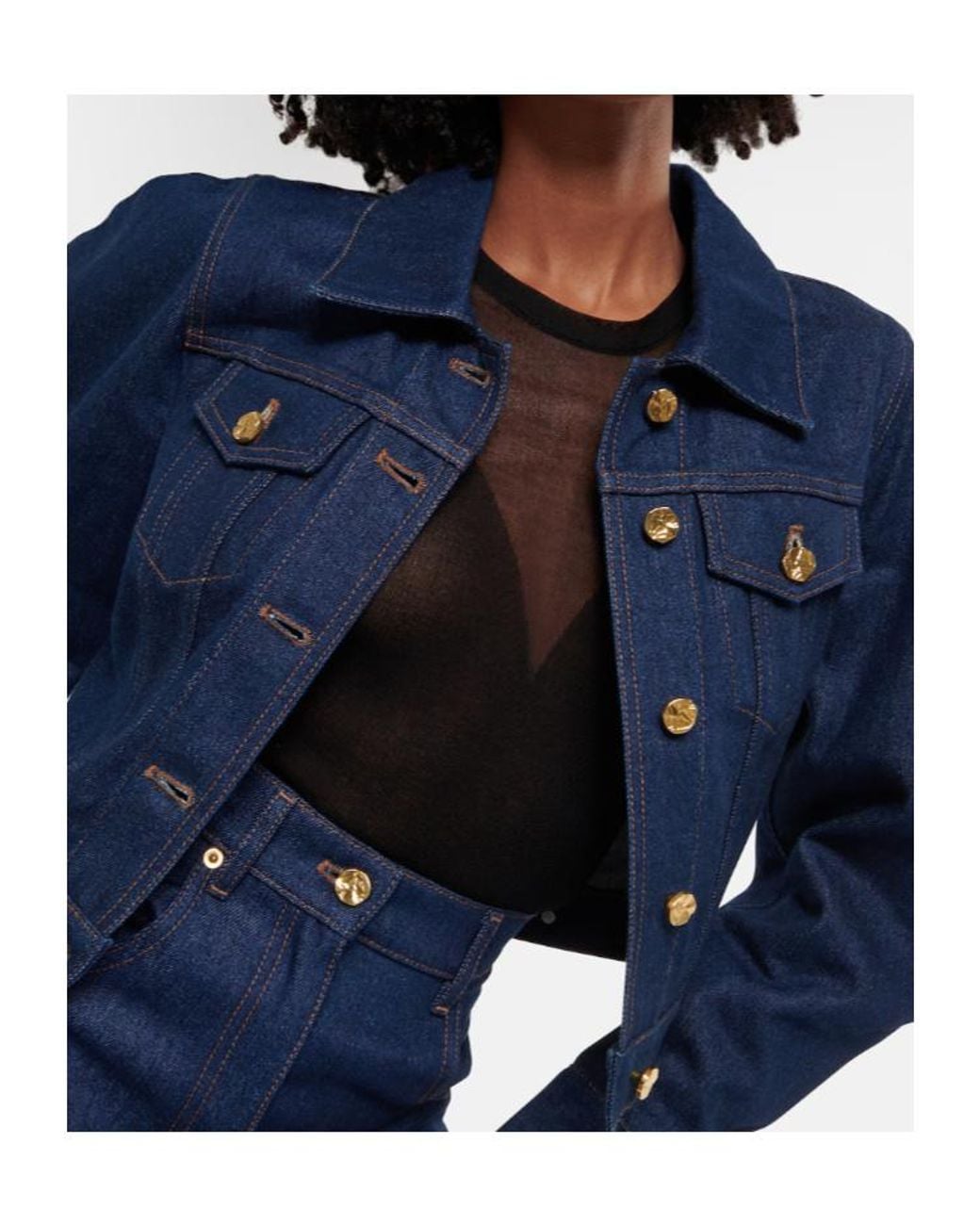 Nina Ricci Blue Cropped Denim Jacket