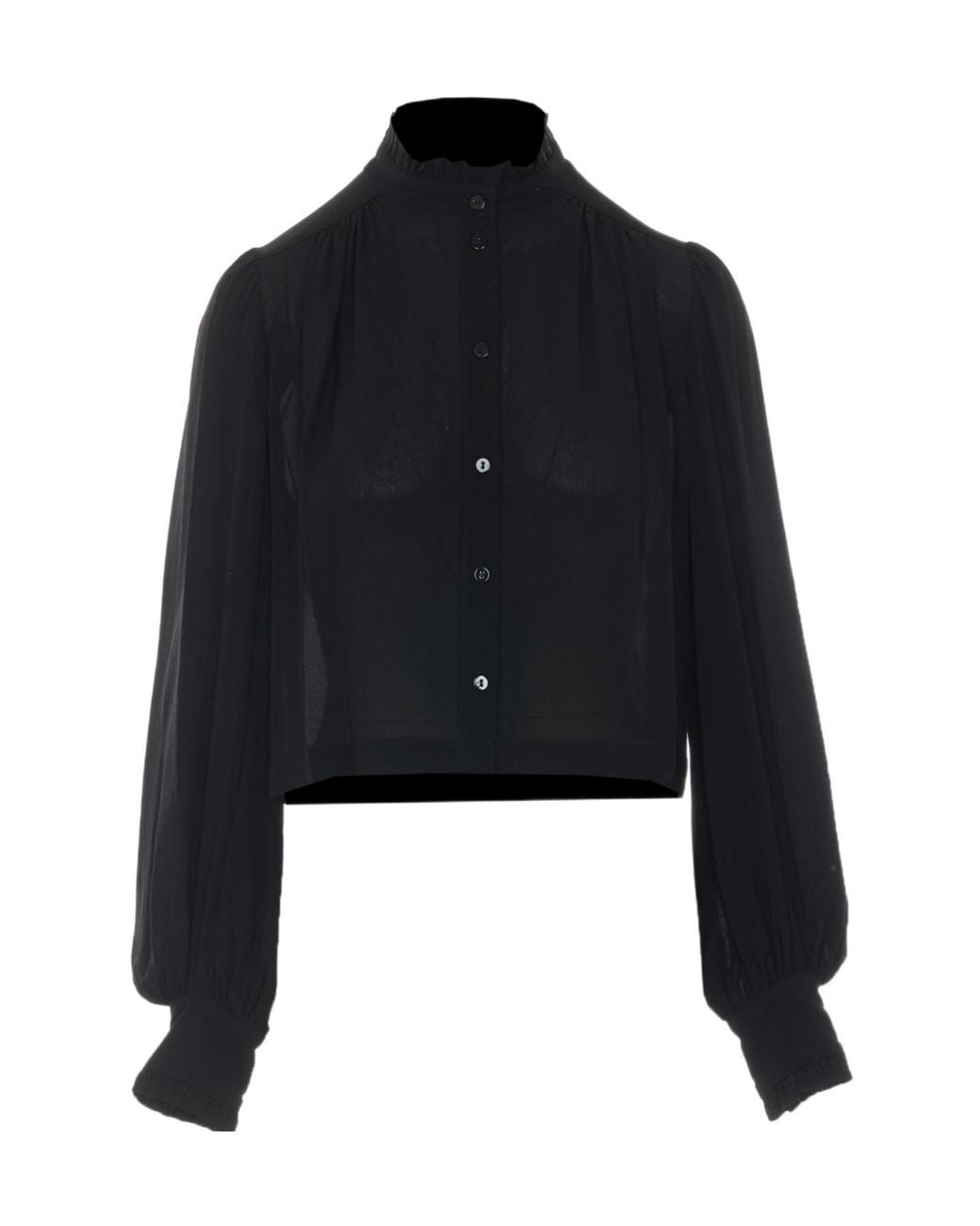 Twinset Black Sheer Long-Sleeve Top