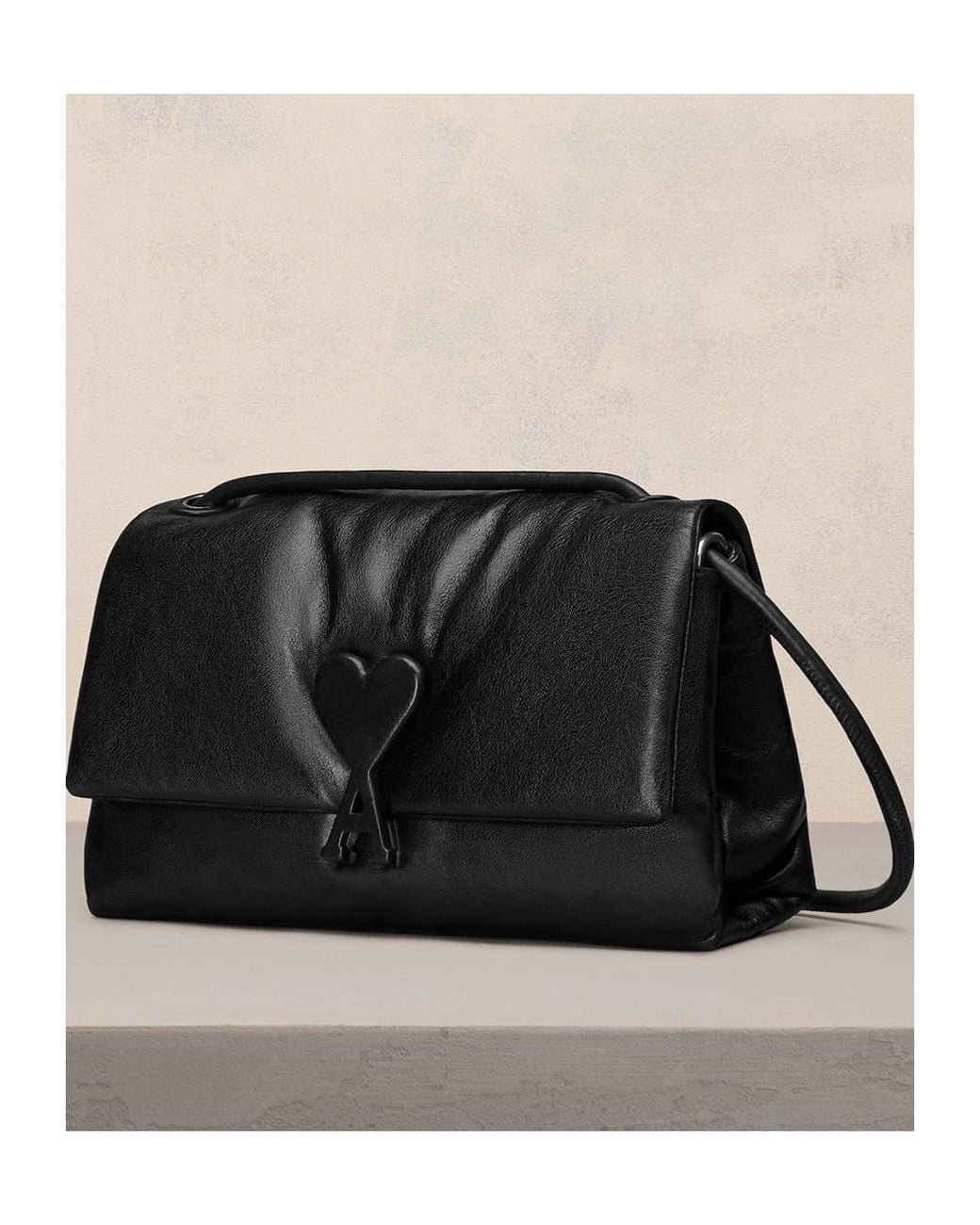 AMI Black Ami Voulez Vous Shoulder Bag for men