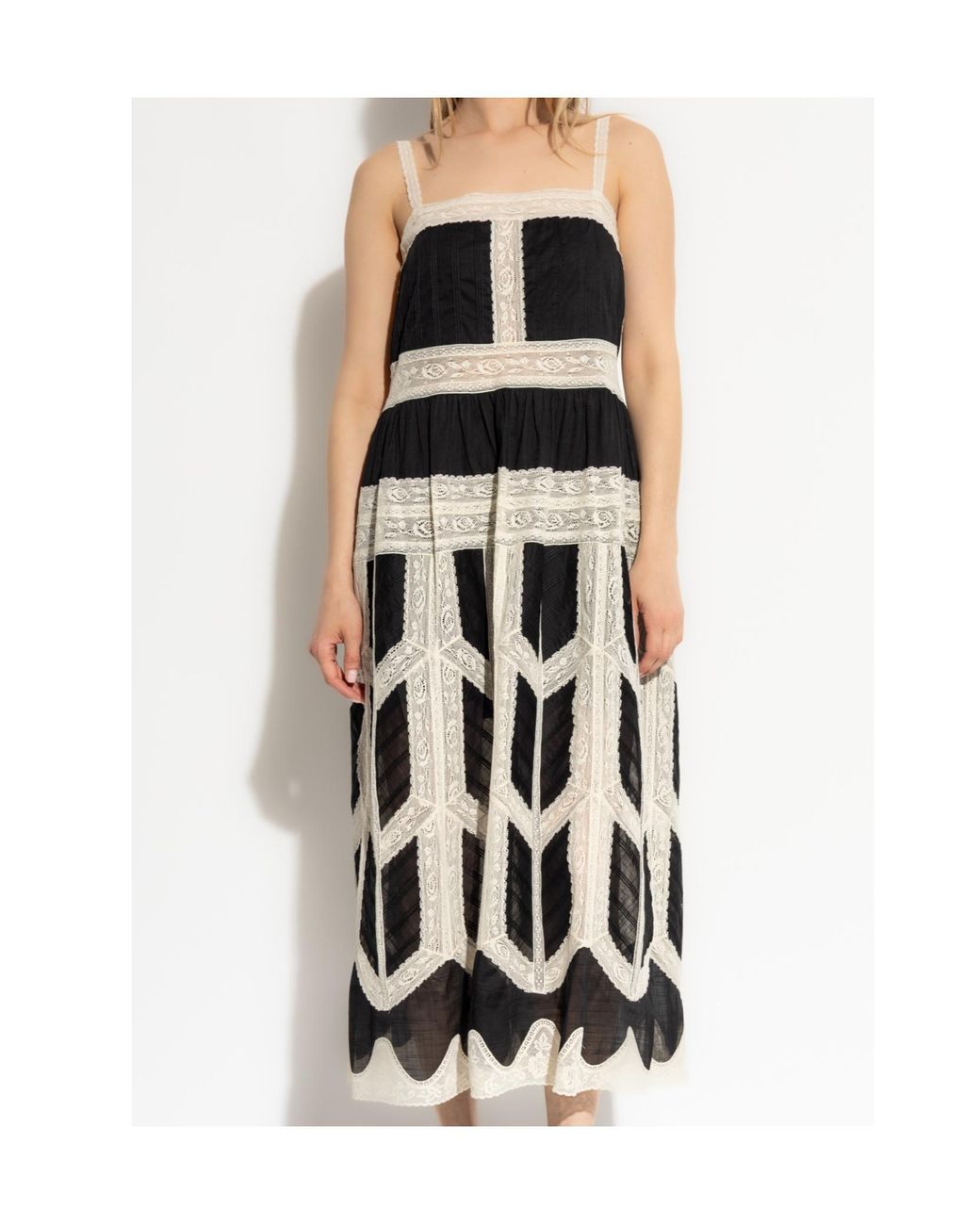 Zimmermann Black Lace-Insert Dress