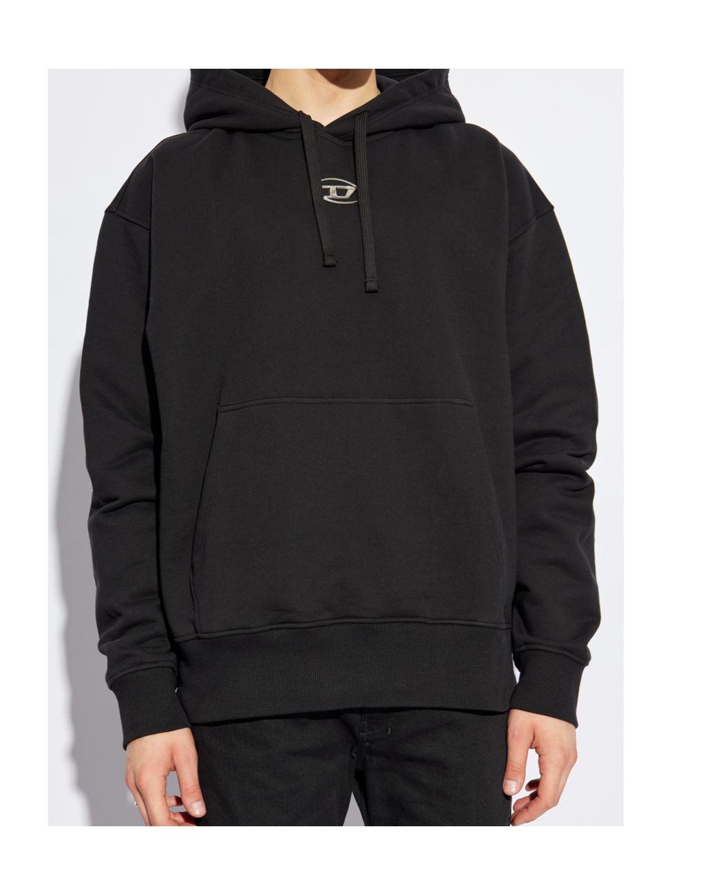 DIESEL Gray Macs-Hood-Od Drawstring Hoodie for men