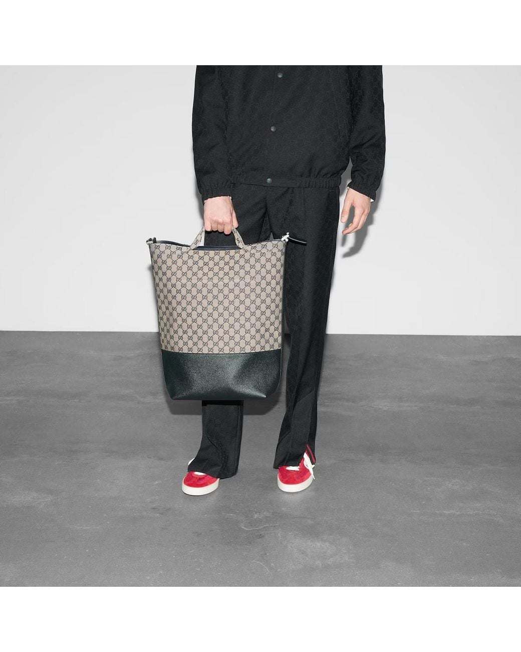 Gucci Gray Large Gg Tote Bag for men