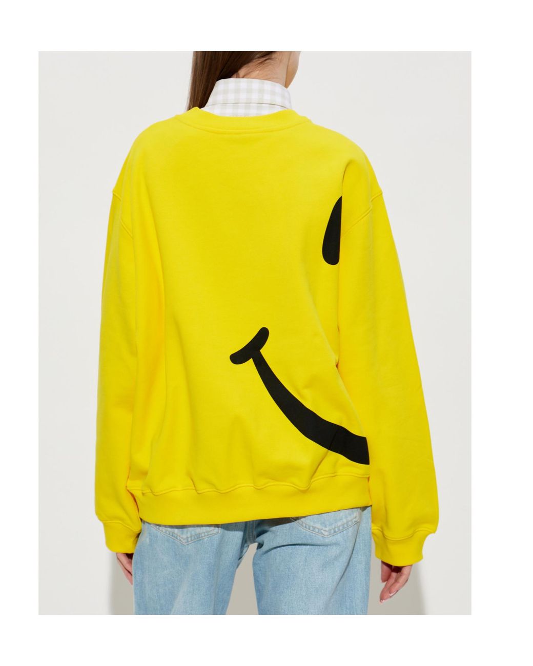 Moschino Yellow Smiley Printed Sweatshirt