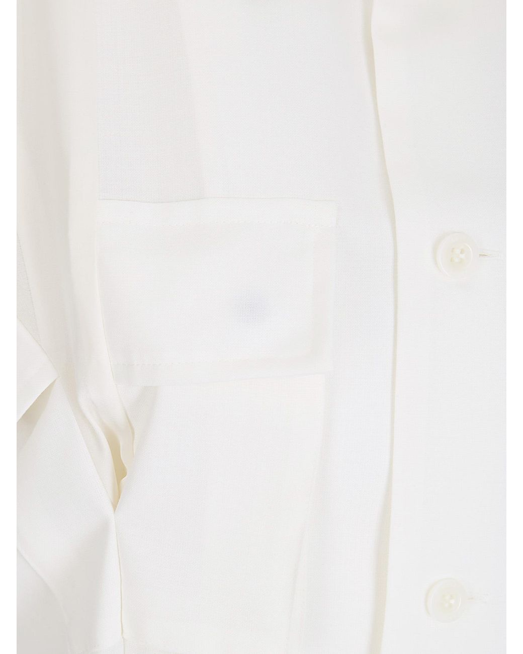 Sacai White Short Sleeve Suiting Dress