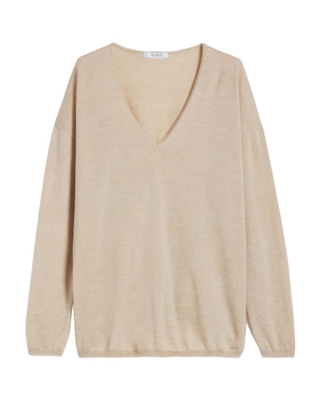 Max Mara Natural Freccia V-Neck Long-Sleeved Jumper