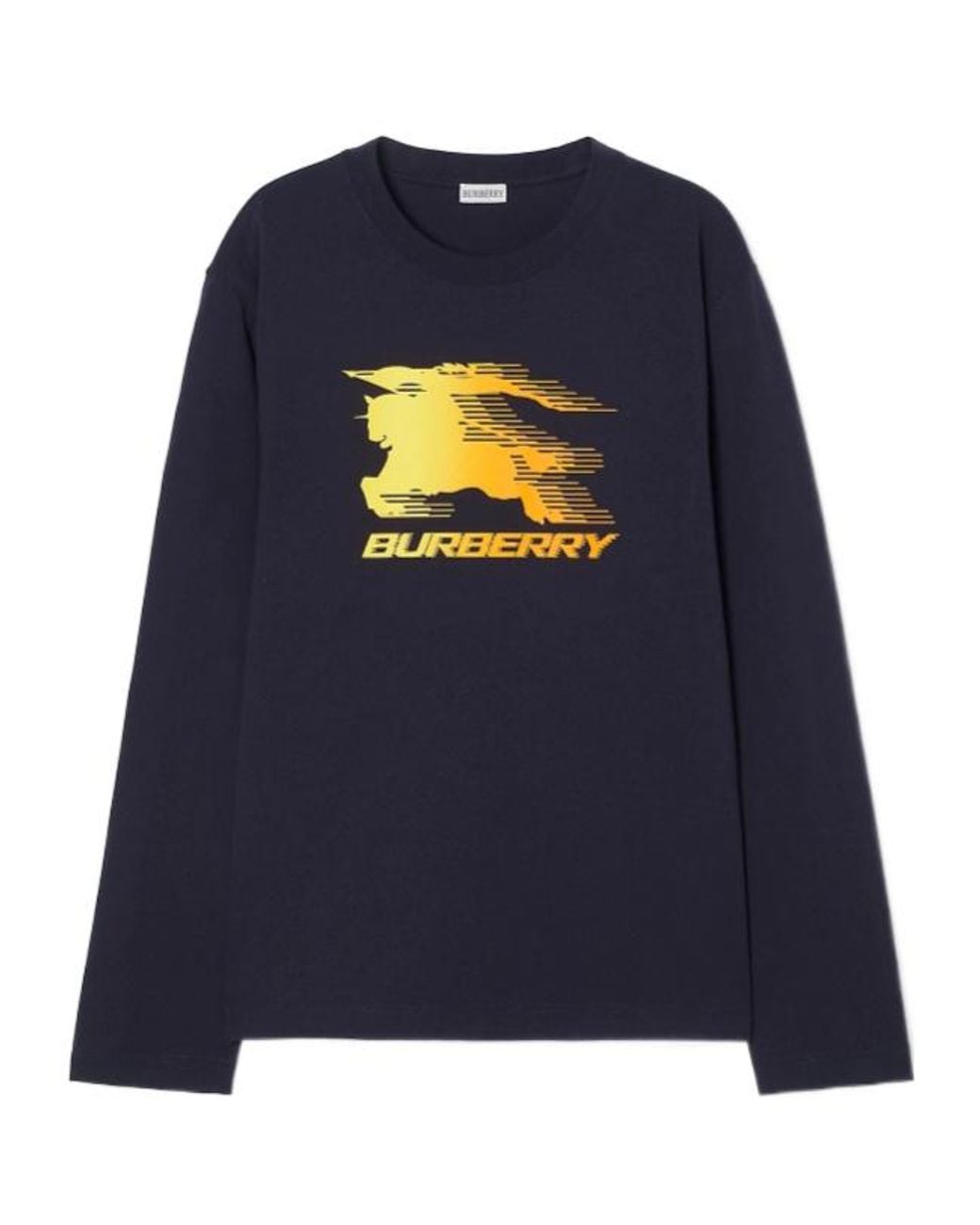 Burberry Blue Long-Sleeve Knight Cotton T-Shirt for men
