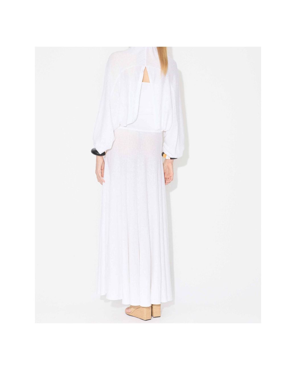 Alaïa White Alaïa Fluid Bustier Maxi Dress
