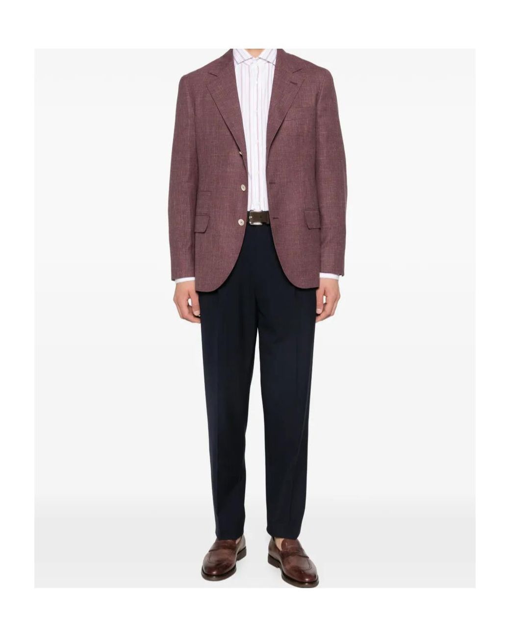 Brunello Cucinelli White Striped Shirt for men