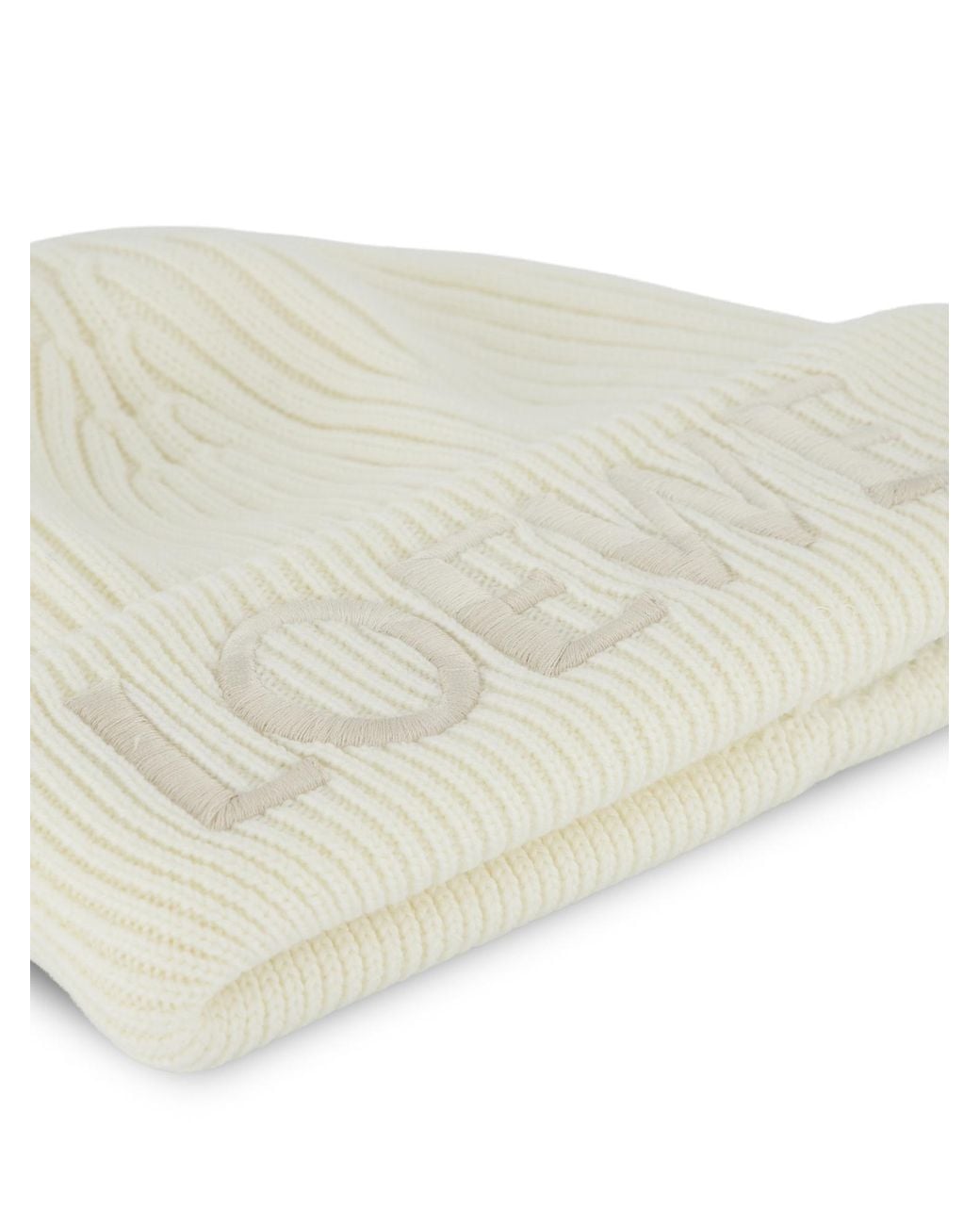 Loewe White Wool Knit Hat