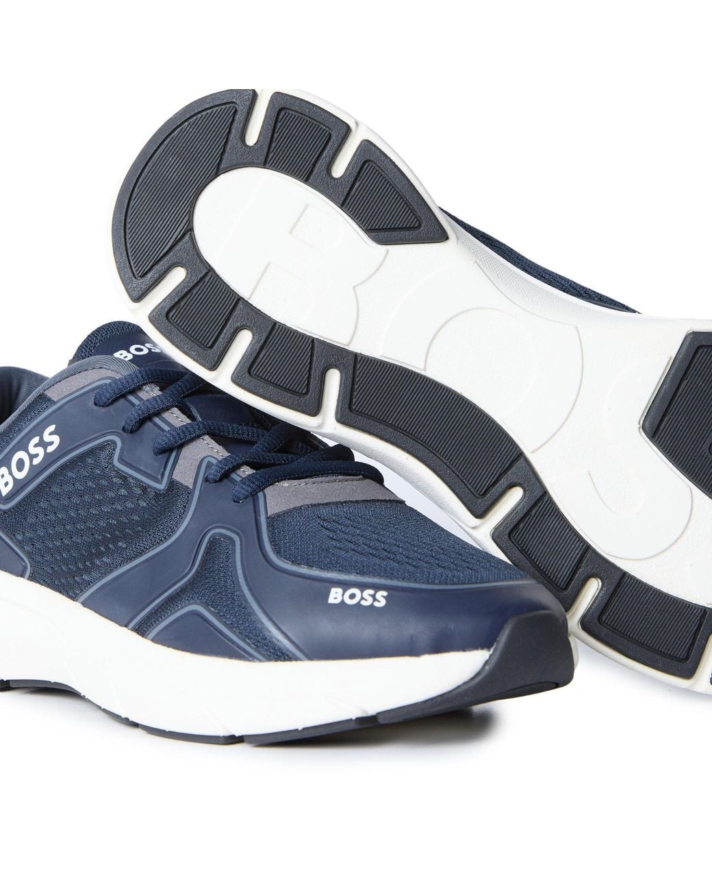 Boss Blue Laceup Lowtop Sneaker for men