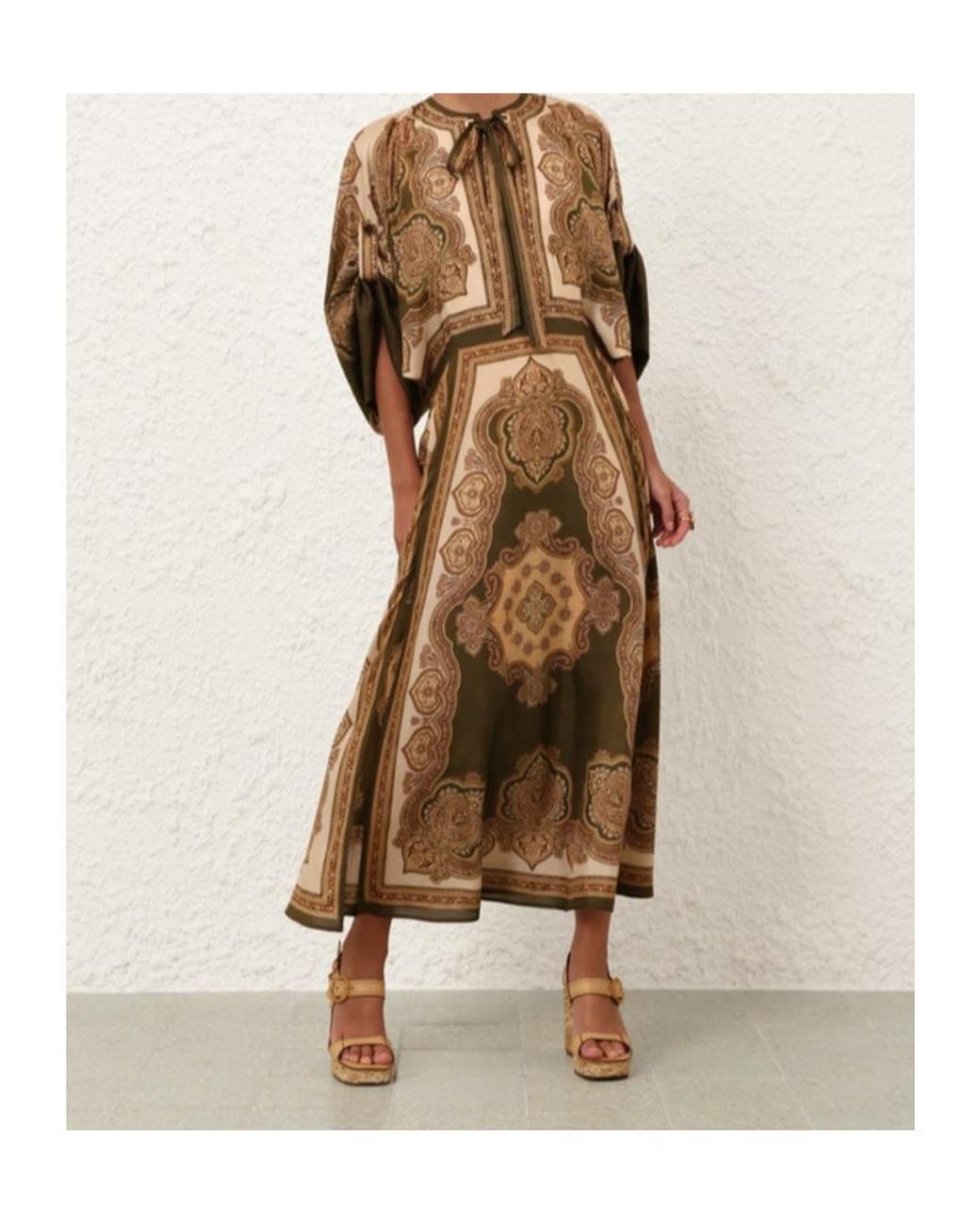 Zimmermann Natural Printed Kaftan Dress