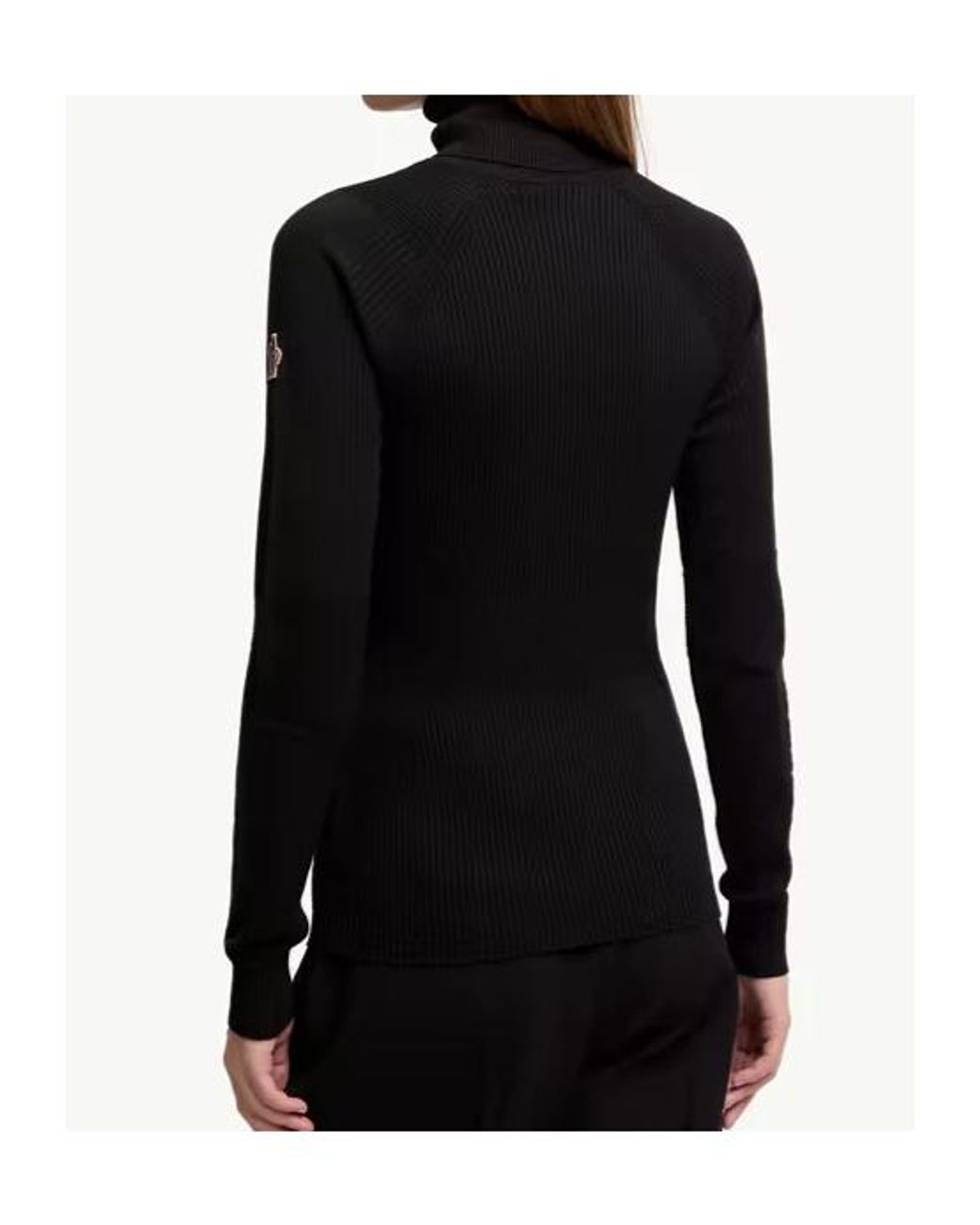Moncler Black Wool Blend Polo Neck Jumper