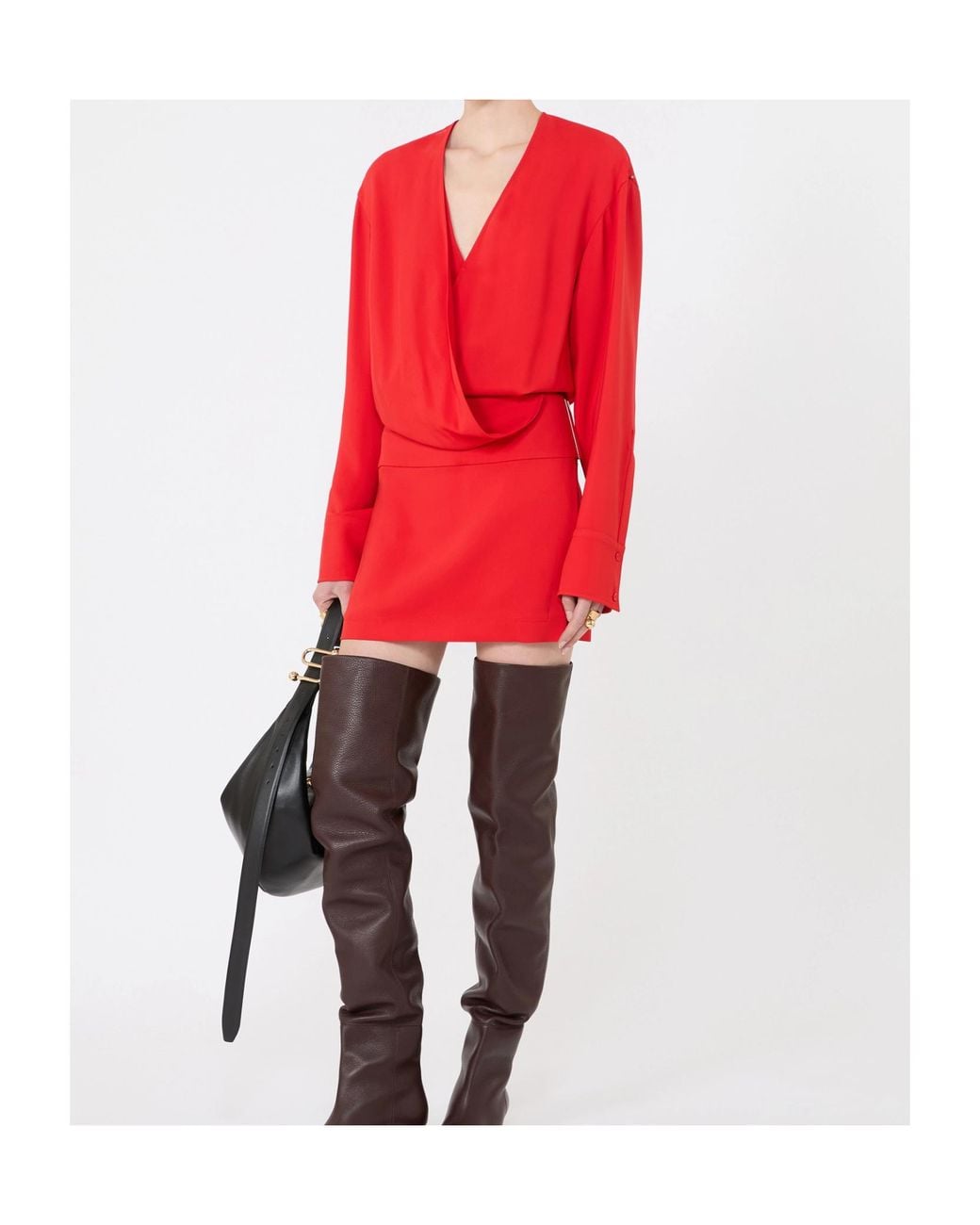 Sportmax Red Etere Draped Mini Dress