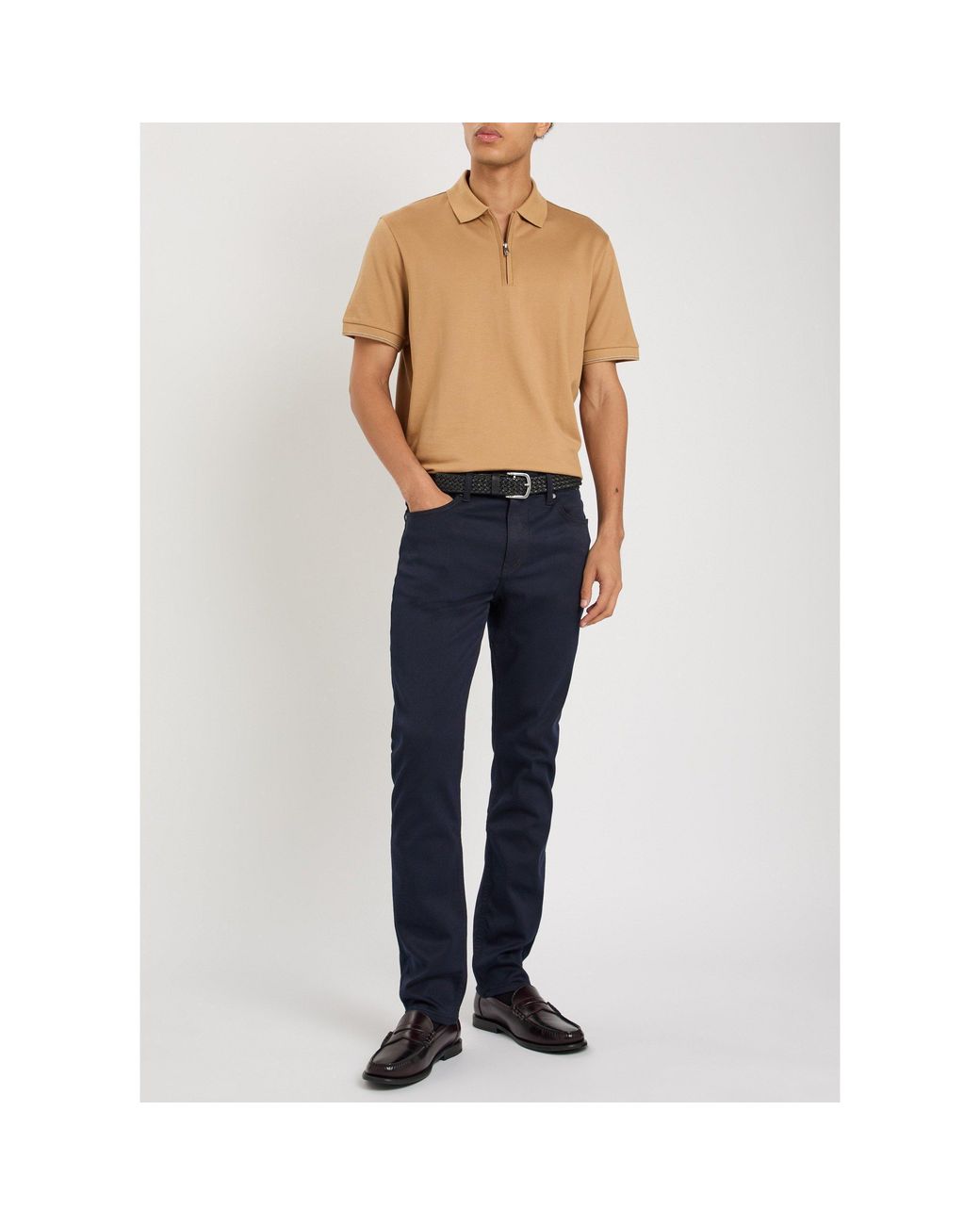 Boss Blue Casual Slim-Fit Trousers for men
