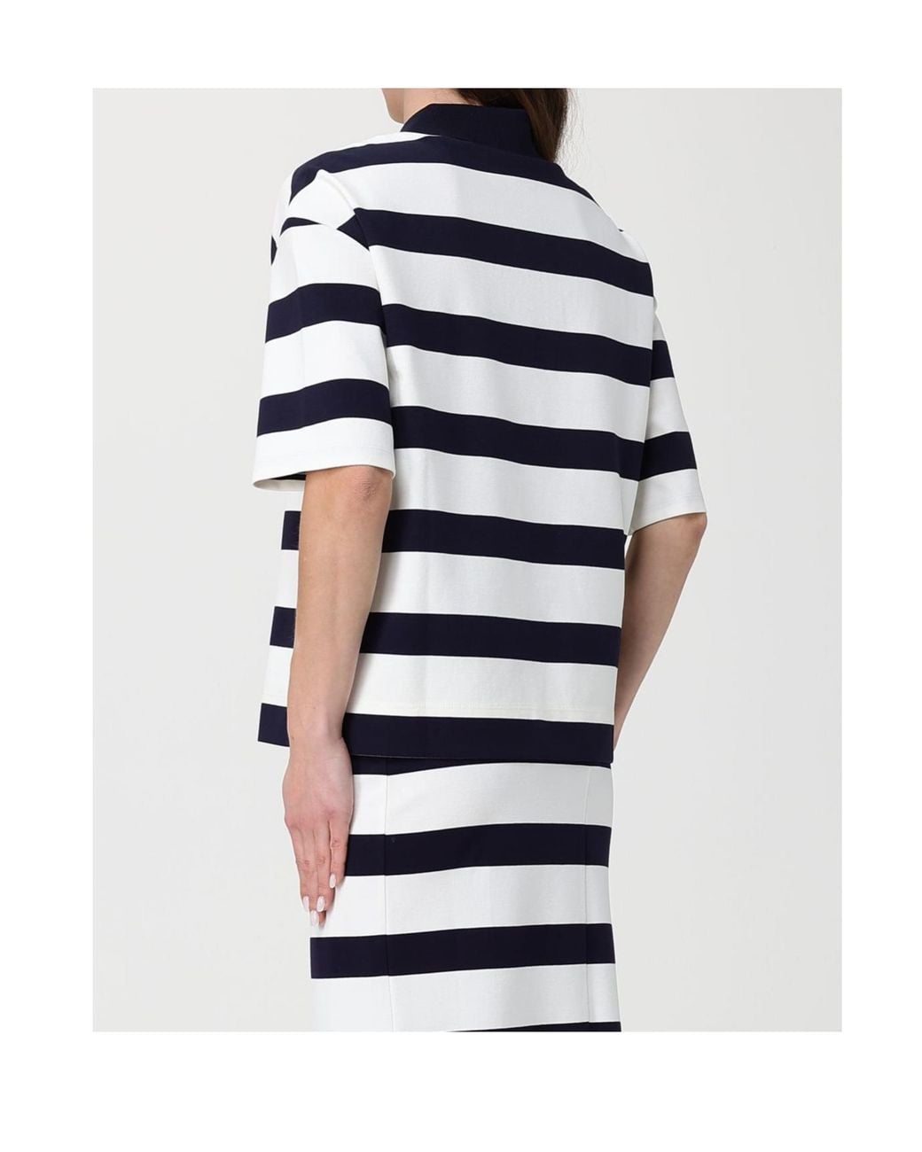 Max Mara Blue Striped Short-Sleeve Polo Shirt