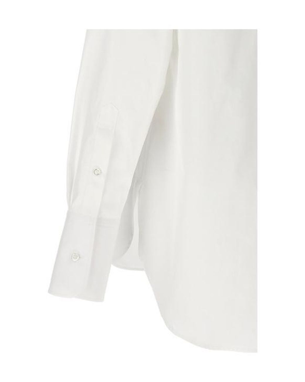Thom Browne White Logo Patch Buttoned Shirt