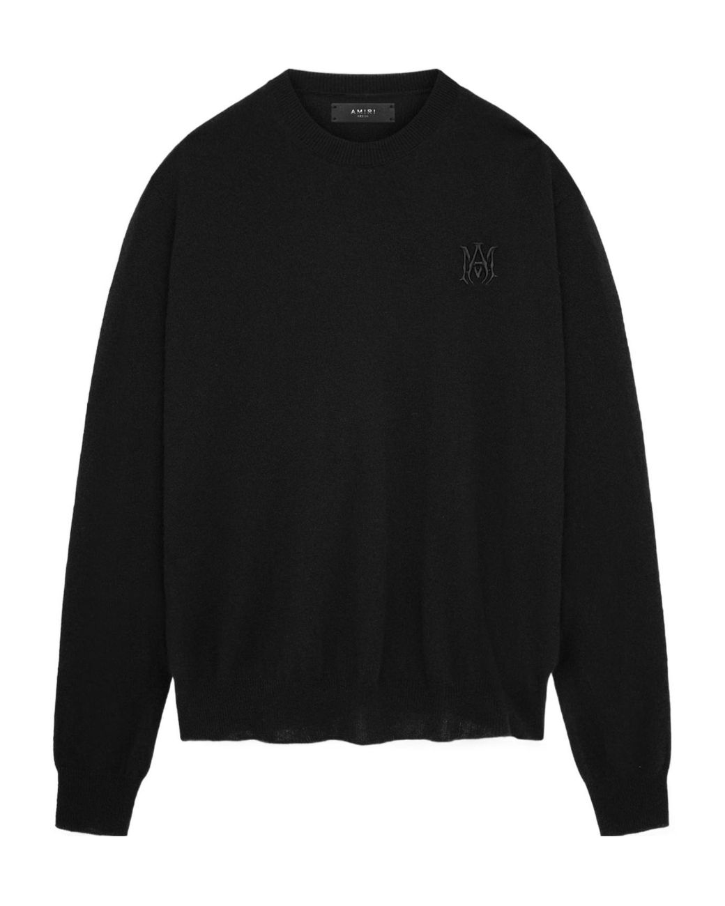 Amiri Black Logo Embroidered Crewneck Jumper for men