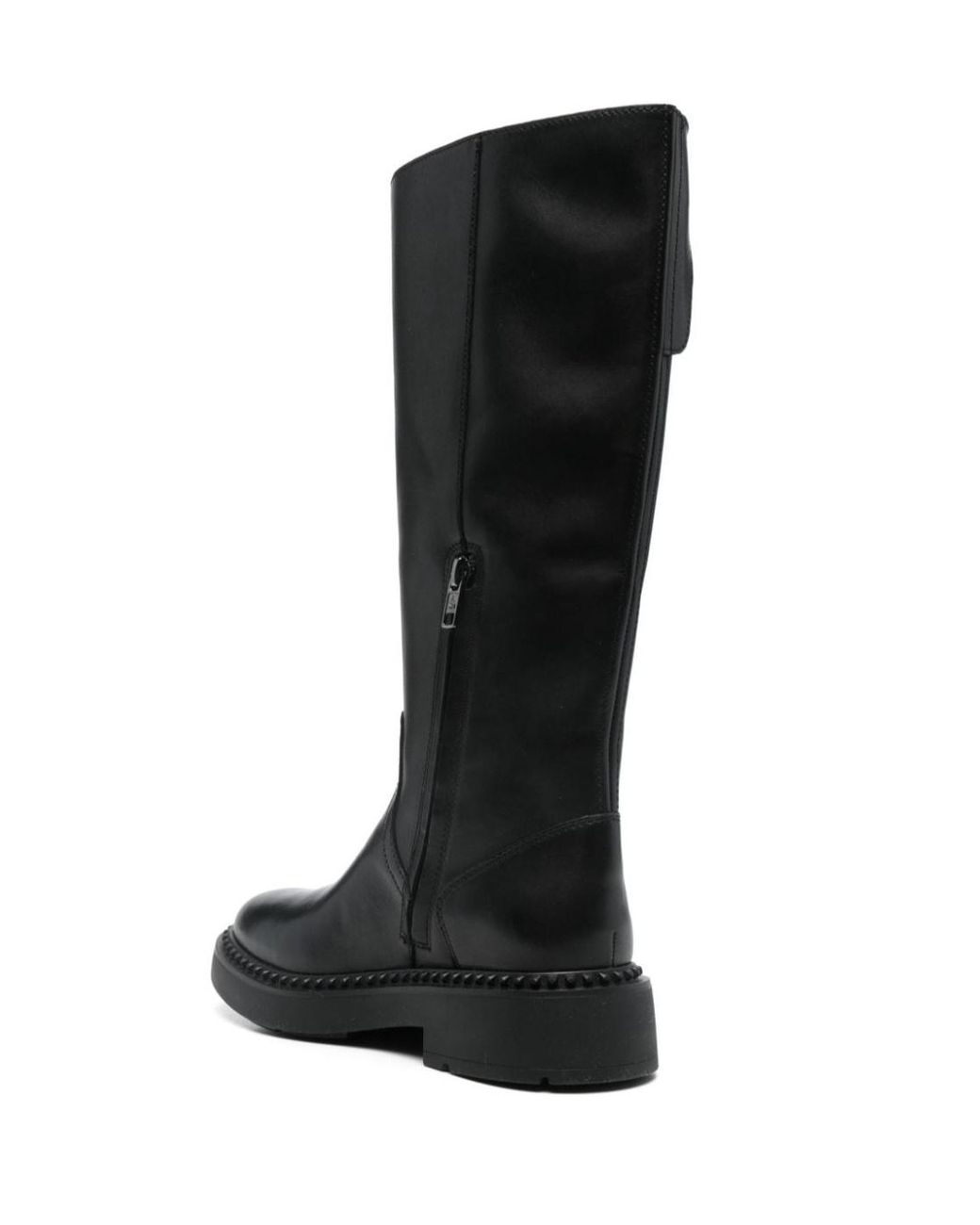 Ash Black Thick Heeled Short Boots