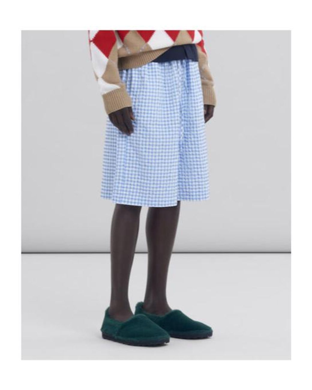 Marni Blue Checked Drawstring Shorts for men