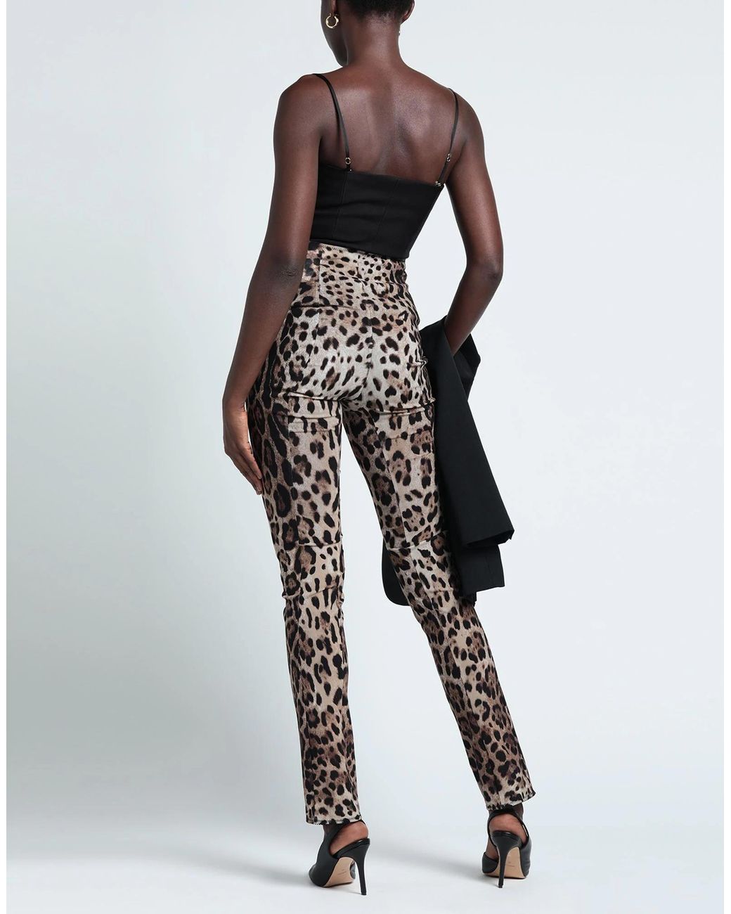 Dolce & Gabbana Multicolor Leopard Print Casual Trousers