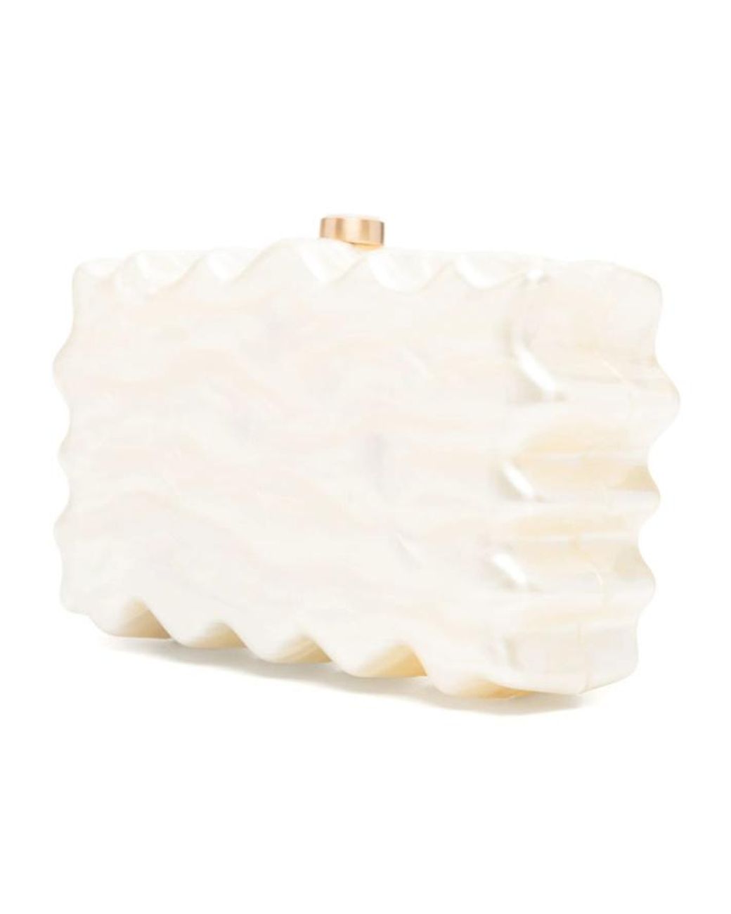 Cult Gaia Natural Paloma Logo Prined Clutch Bag