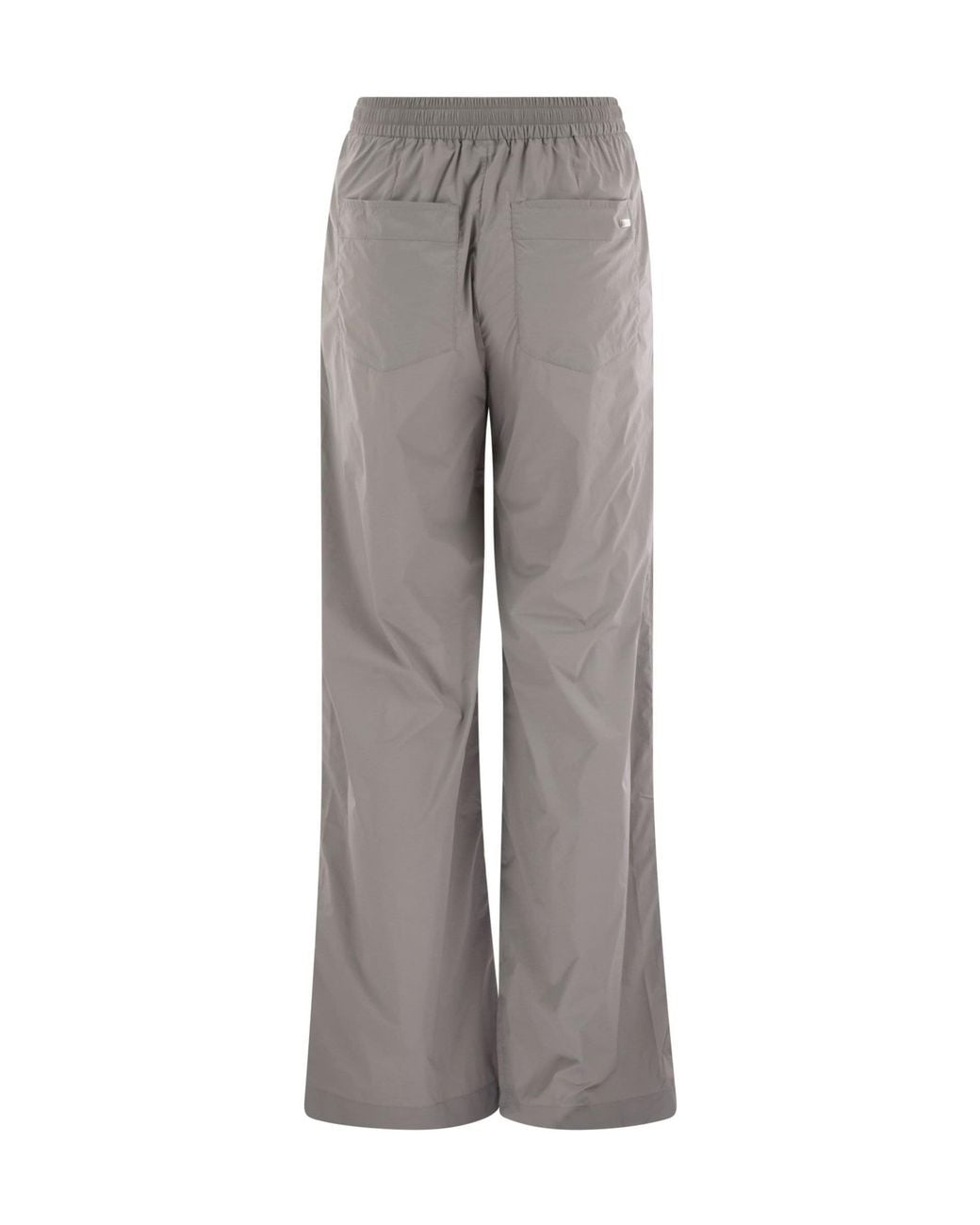 Herno Gray Drawstring Wide-Leg Trousers