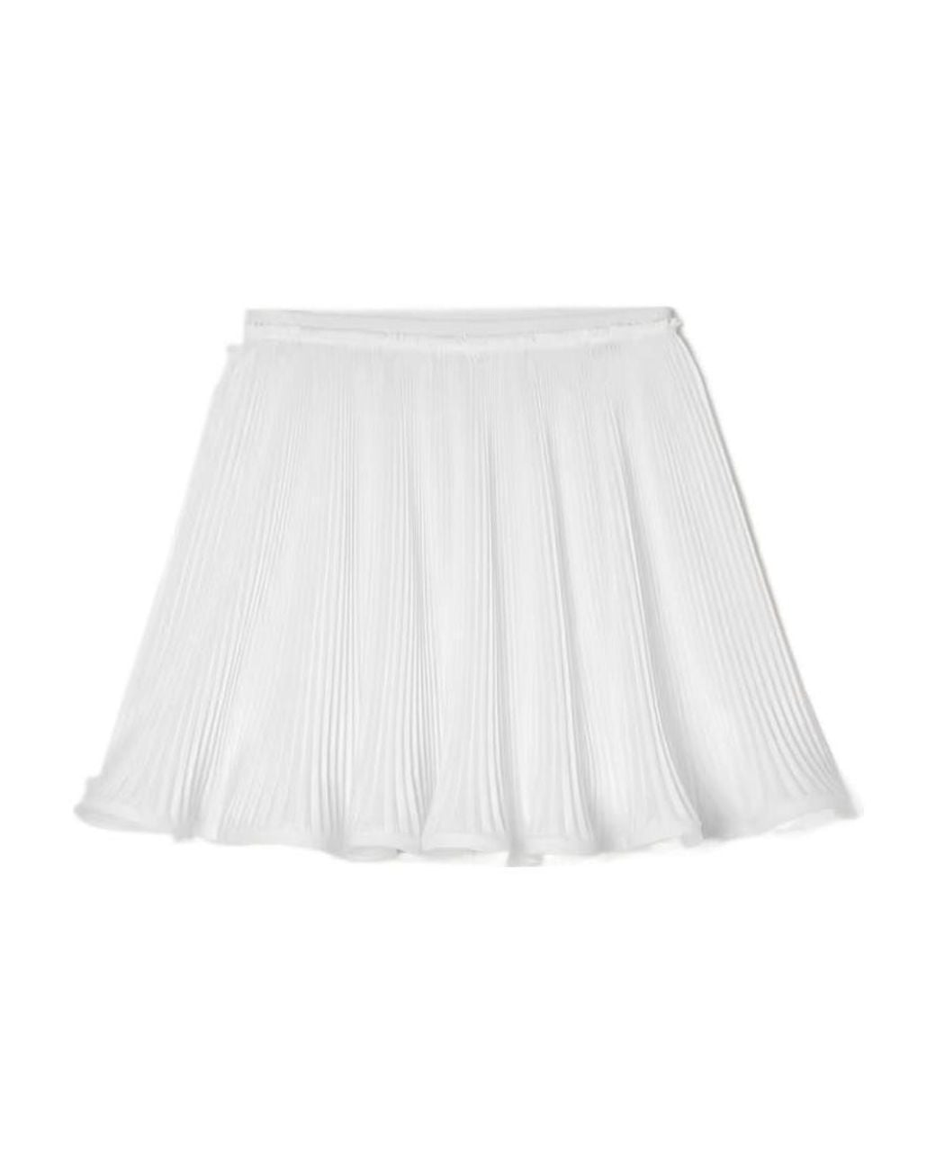 Givenchy White Logo Pleated High-Rise Skirt