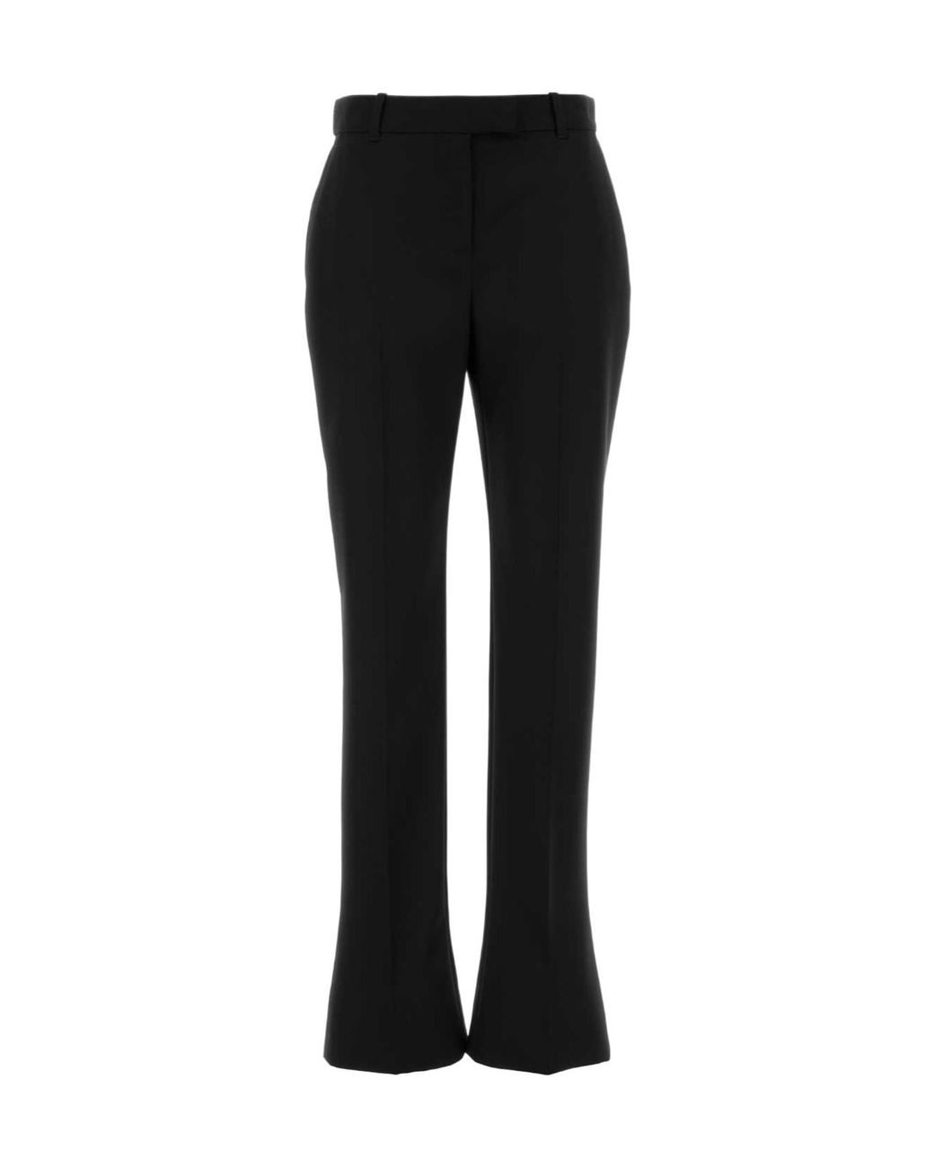 McQueen Black Flared-Leg Tailored Trousers