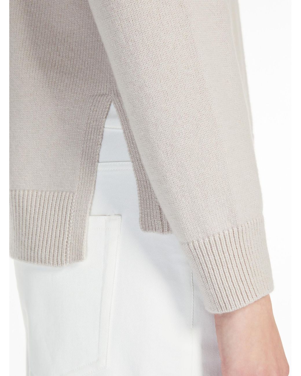 Max Mara White Marta Roll Neck Long-Sleeved Jumper