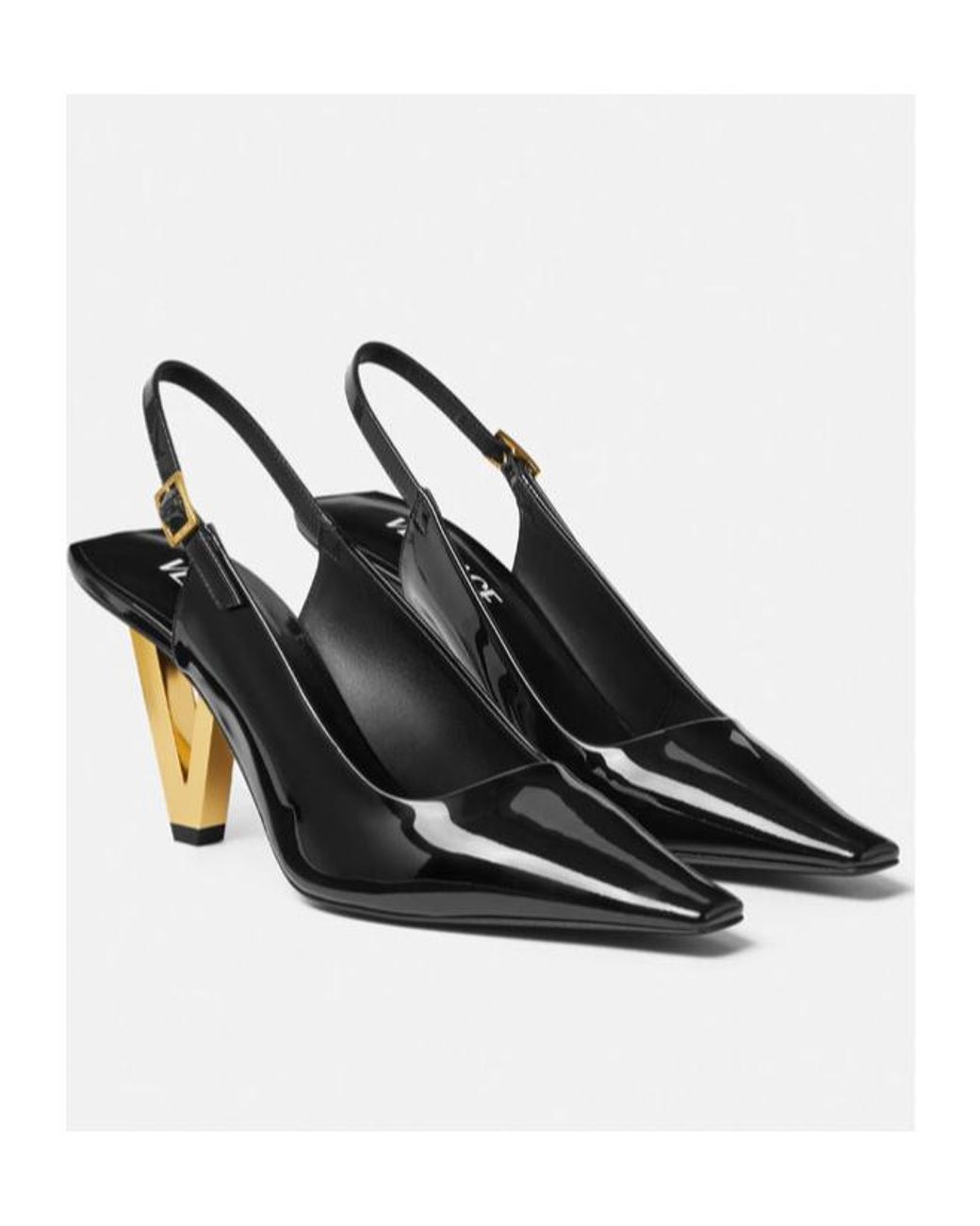 Versace Black V2025 Slingback Pumps